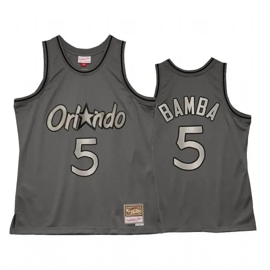 Men's Mohamed Bamba 5 Orlando Magic Metal Works Jersey Charcoal - JS693 