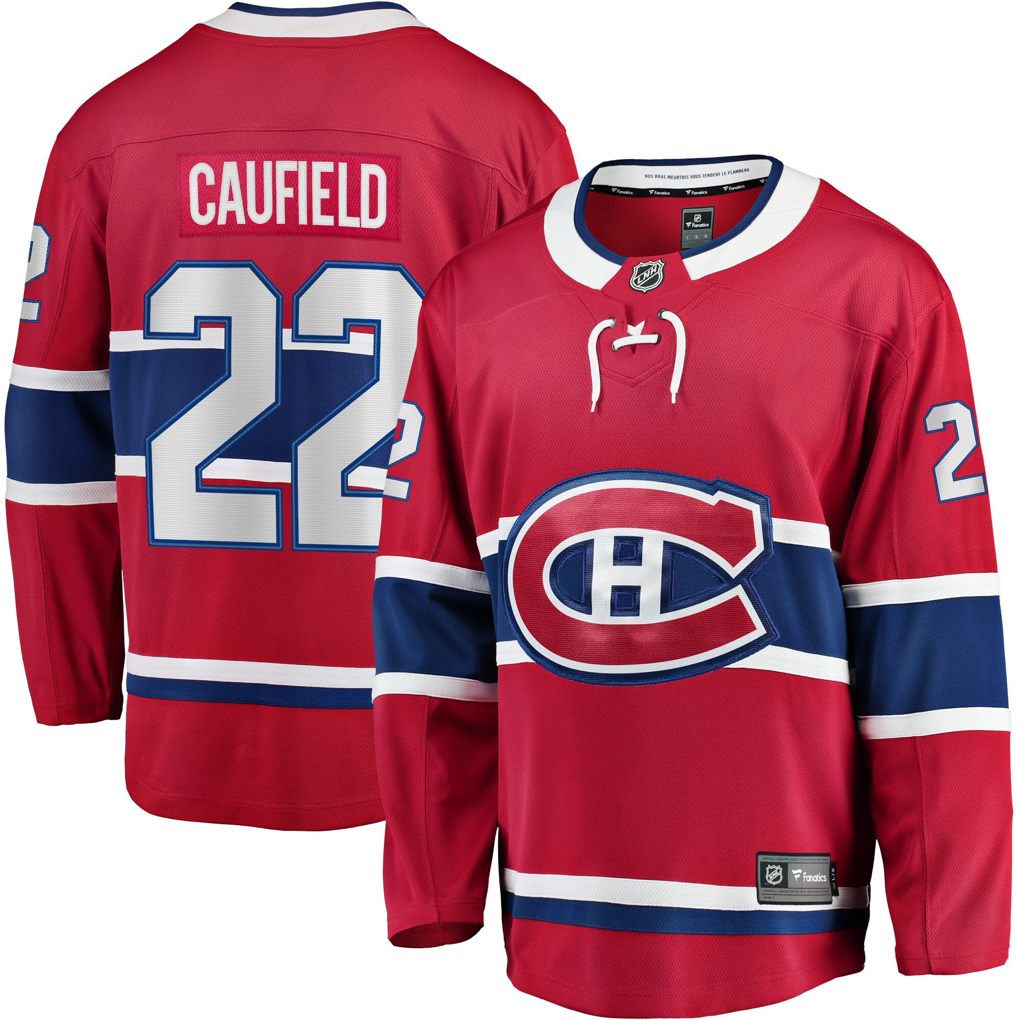 Men's Montreal Canadiens Cole Caufield Red Home Breakaway Jersey - JS428 