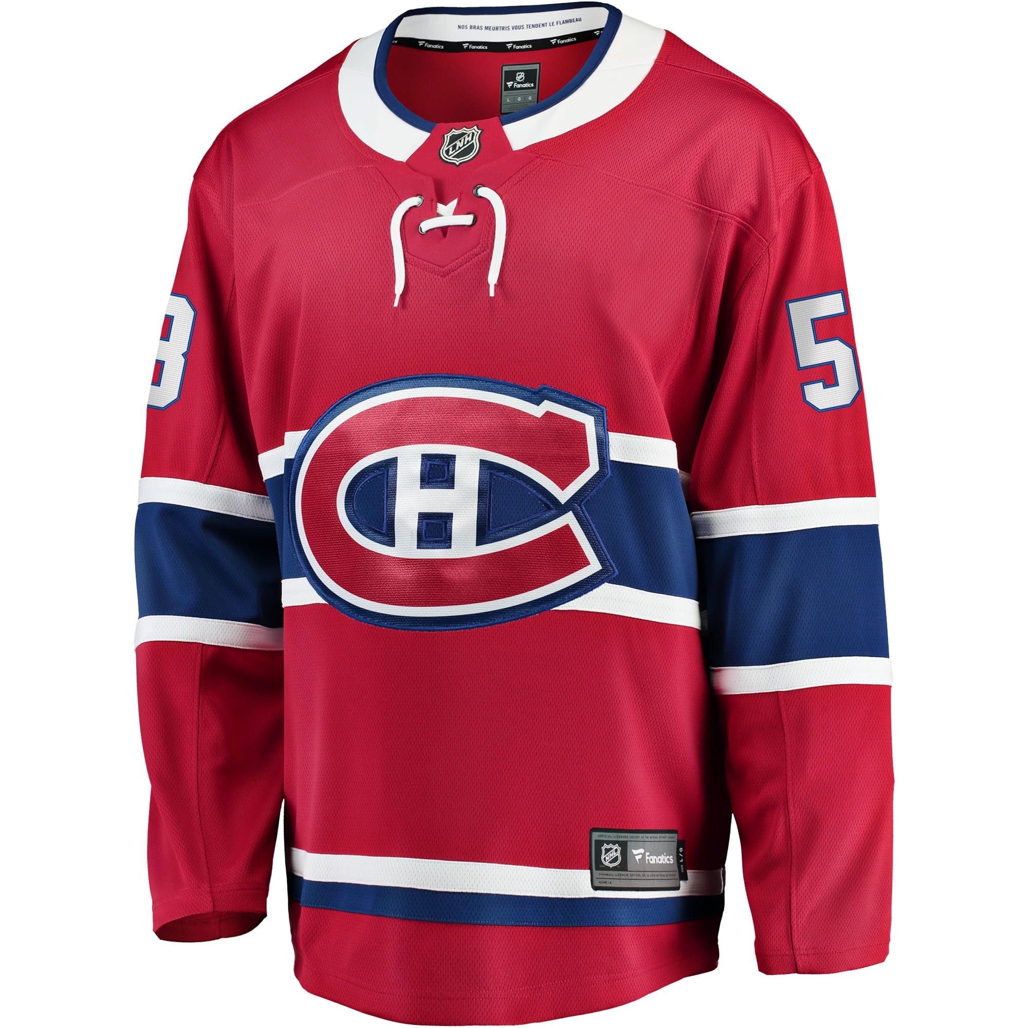 Alternative view of Men's Montreal Canadiens David Savard Red Home Breakaway Player Jersey - JS401 