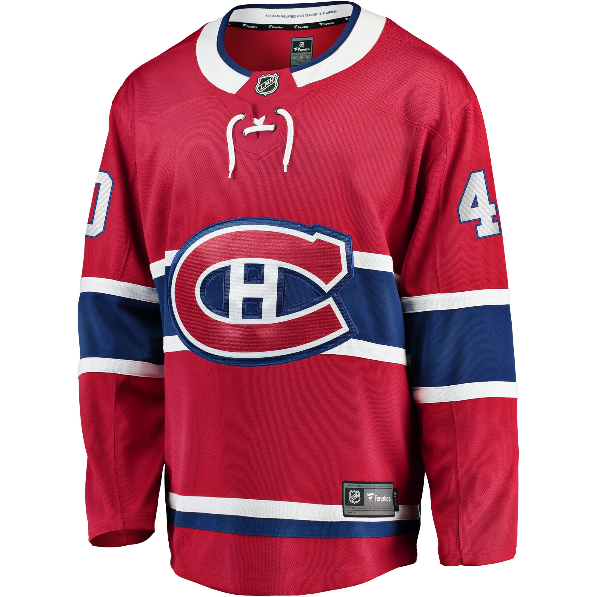 Alternative view of Men's Montreal Canadiens Joel Armia Red Home Breakaway Player Jersey - JS544 