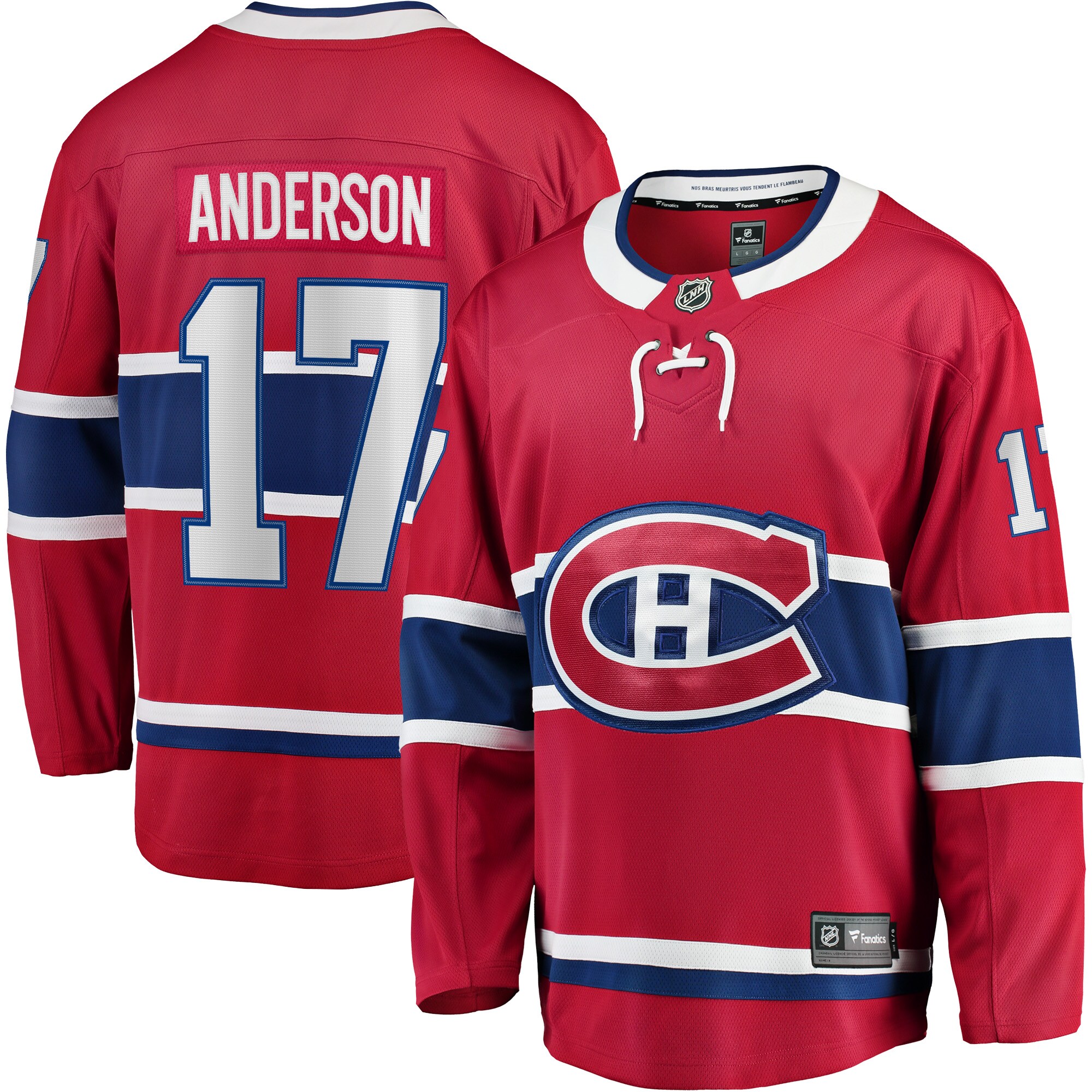 Men's Montreal Canadiens Josh Anderson Red Breakaway Player Jersey - JS495 