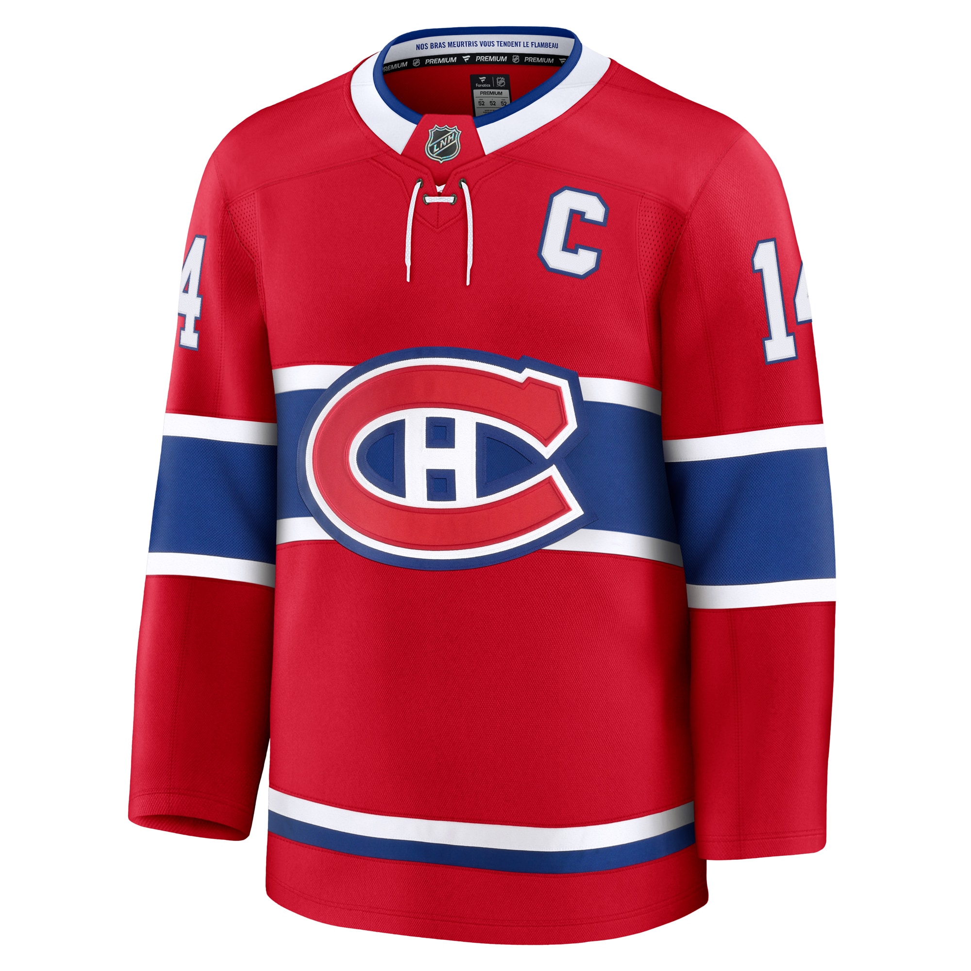 Alternative view of Men's Montreal Canadiens Nick Suzuki Red Home Premium Jersey - JS324 