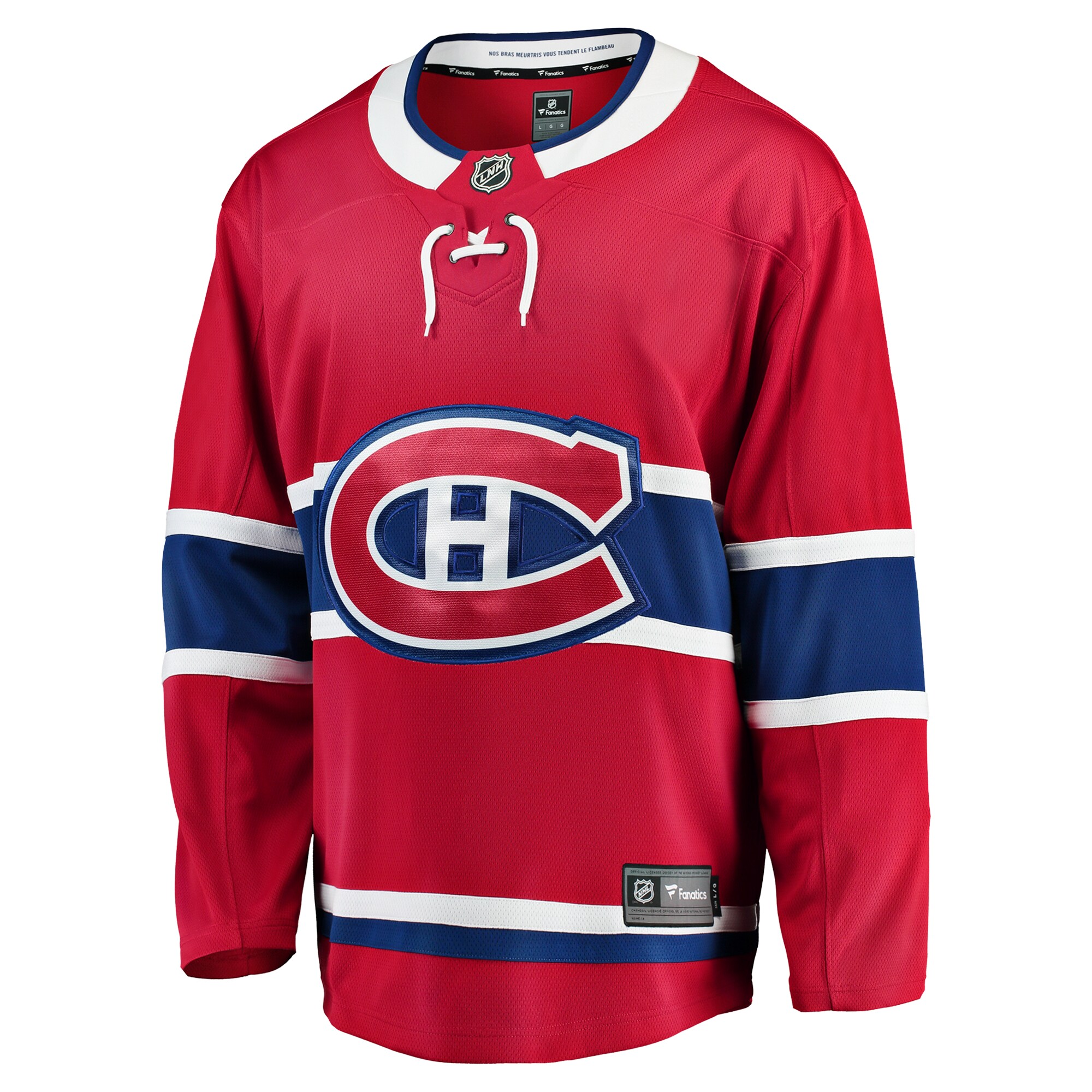 Alternative view of Men's Montreal Canadiens Red Breakaway Home Jersey - JS534 