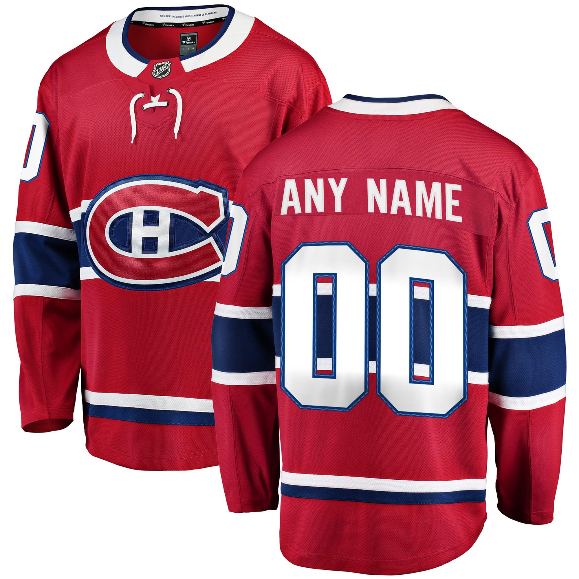 Men's Montreal Canadiens Red Home Breakaway Custom Jersey - JS233 