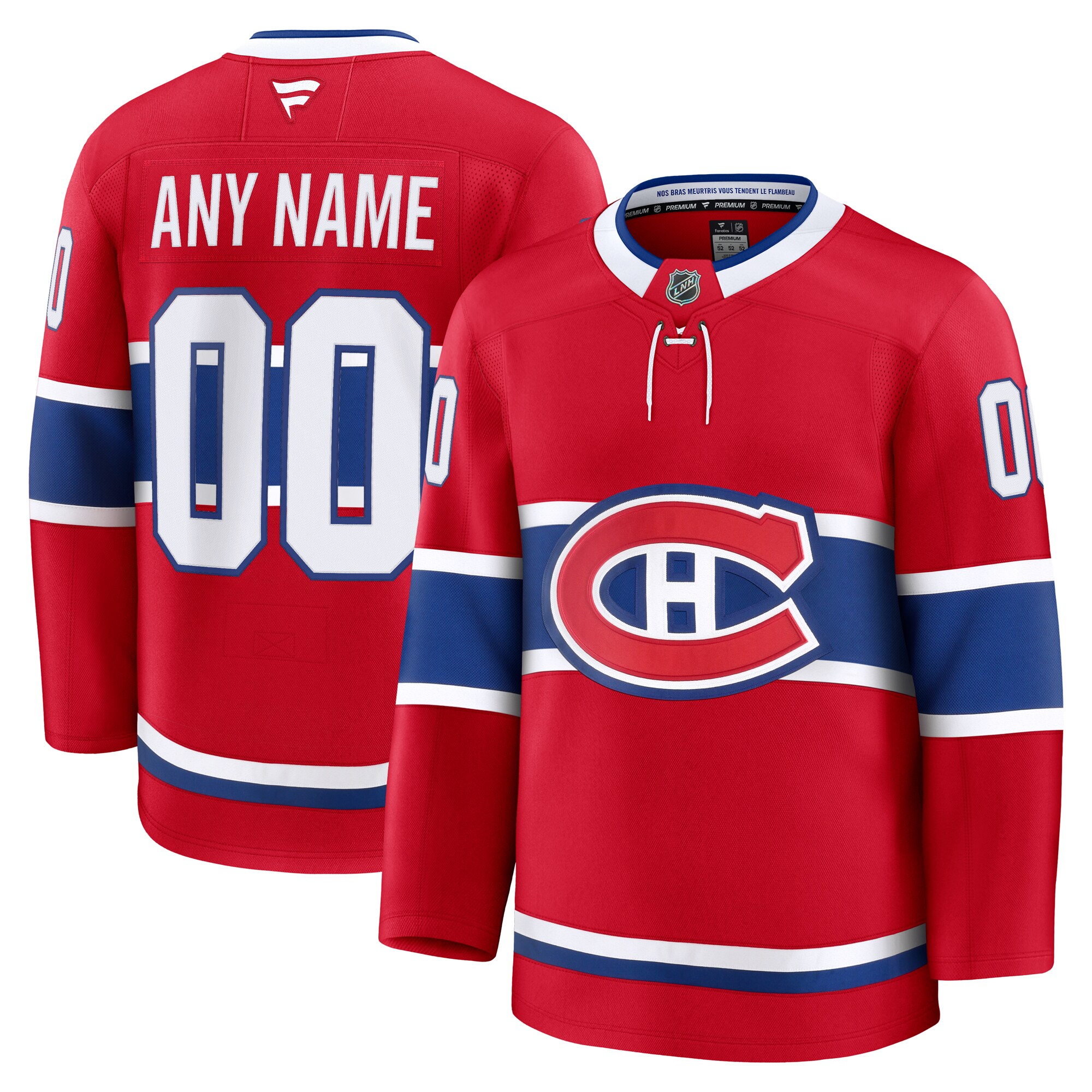 Men's Montreal Canadiens Red Home Premium Custom Jersey - JS906 