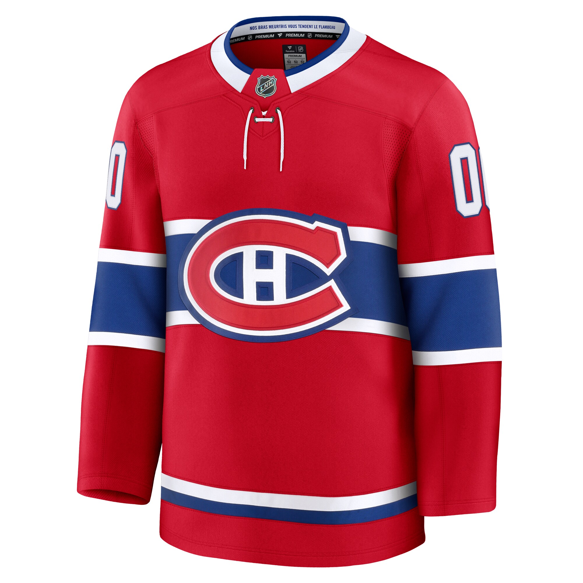 Alternative view of Men's Montreal Canadiens Red Home Premium Custom Jersey - JS906 