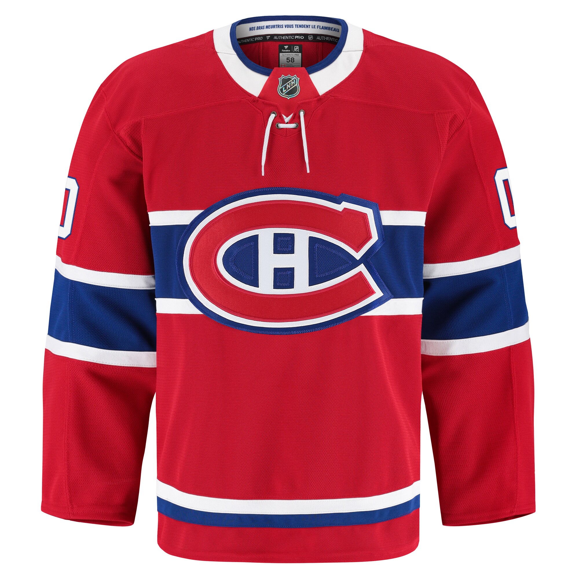 Alternative view of Men's Montreal Canadiens Red Home Pro Custom Jersey - JS593 