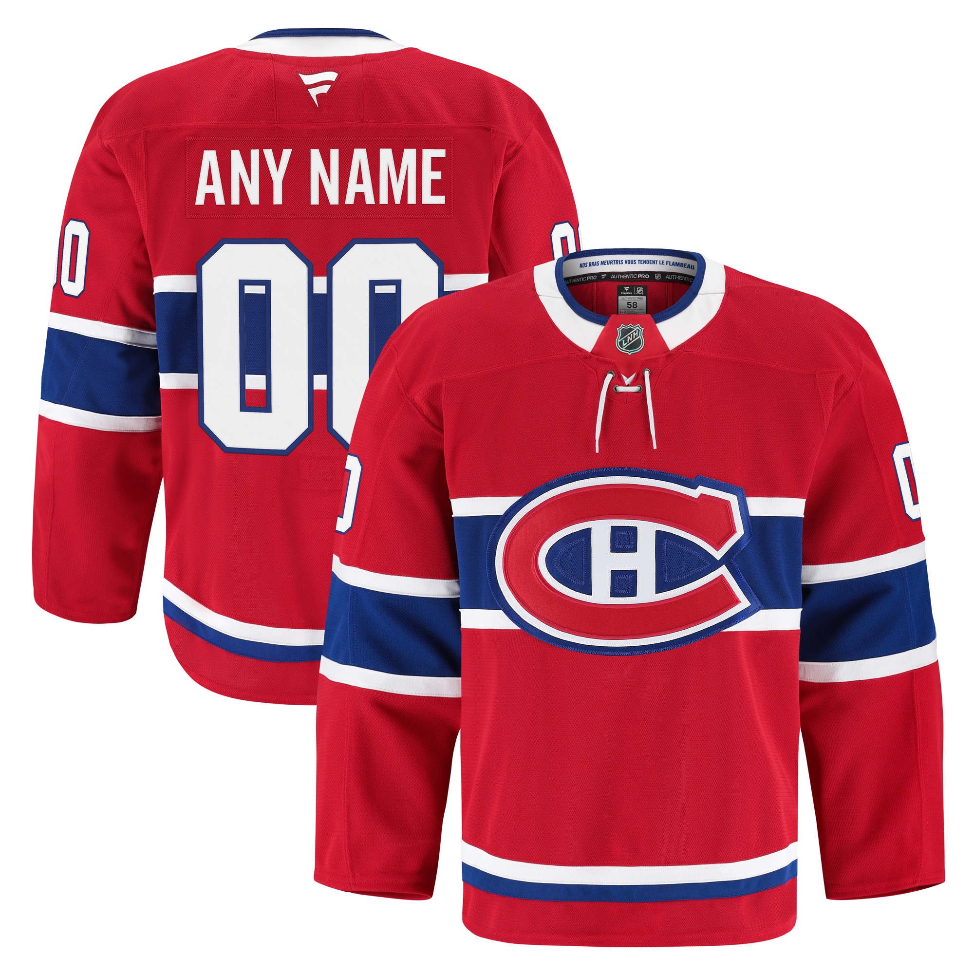 Men's Montreal Canadiens Red Home Pro Custom Jersey - JS982 
