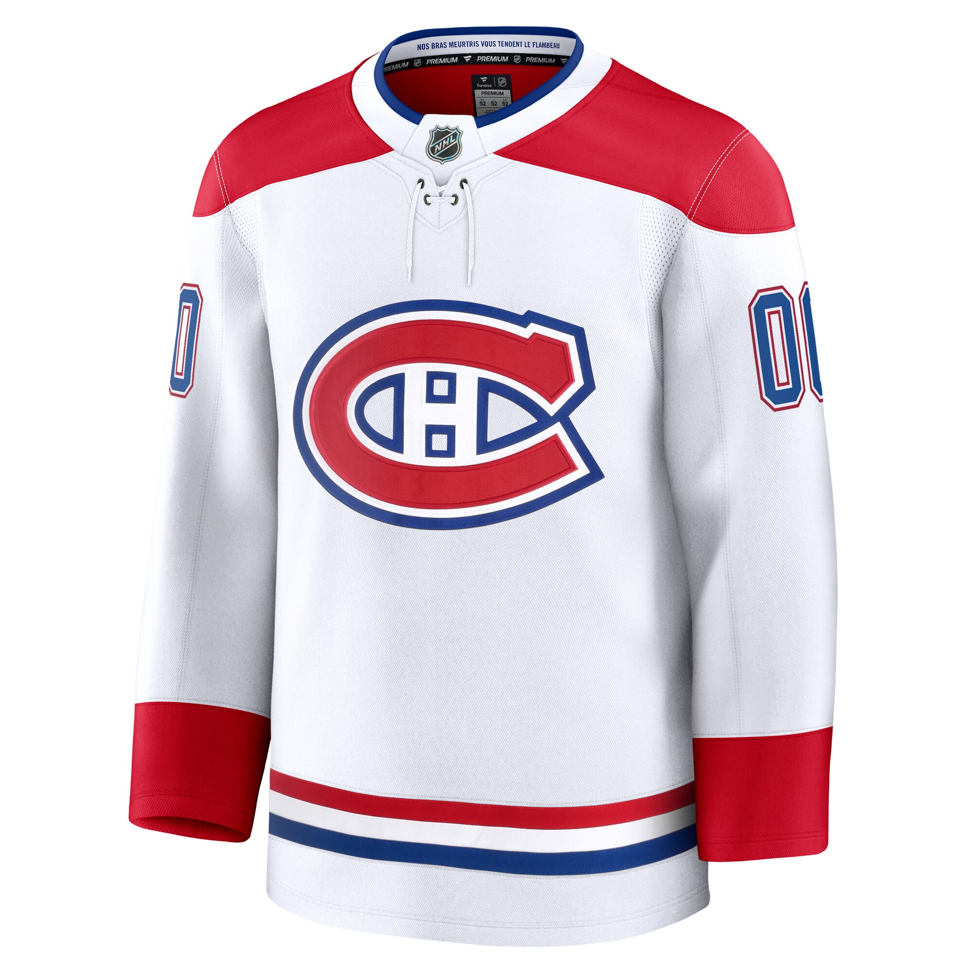 Alternative view of Men's Montreal Canadiens White Away Premium Custom Jersey - JS652 