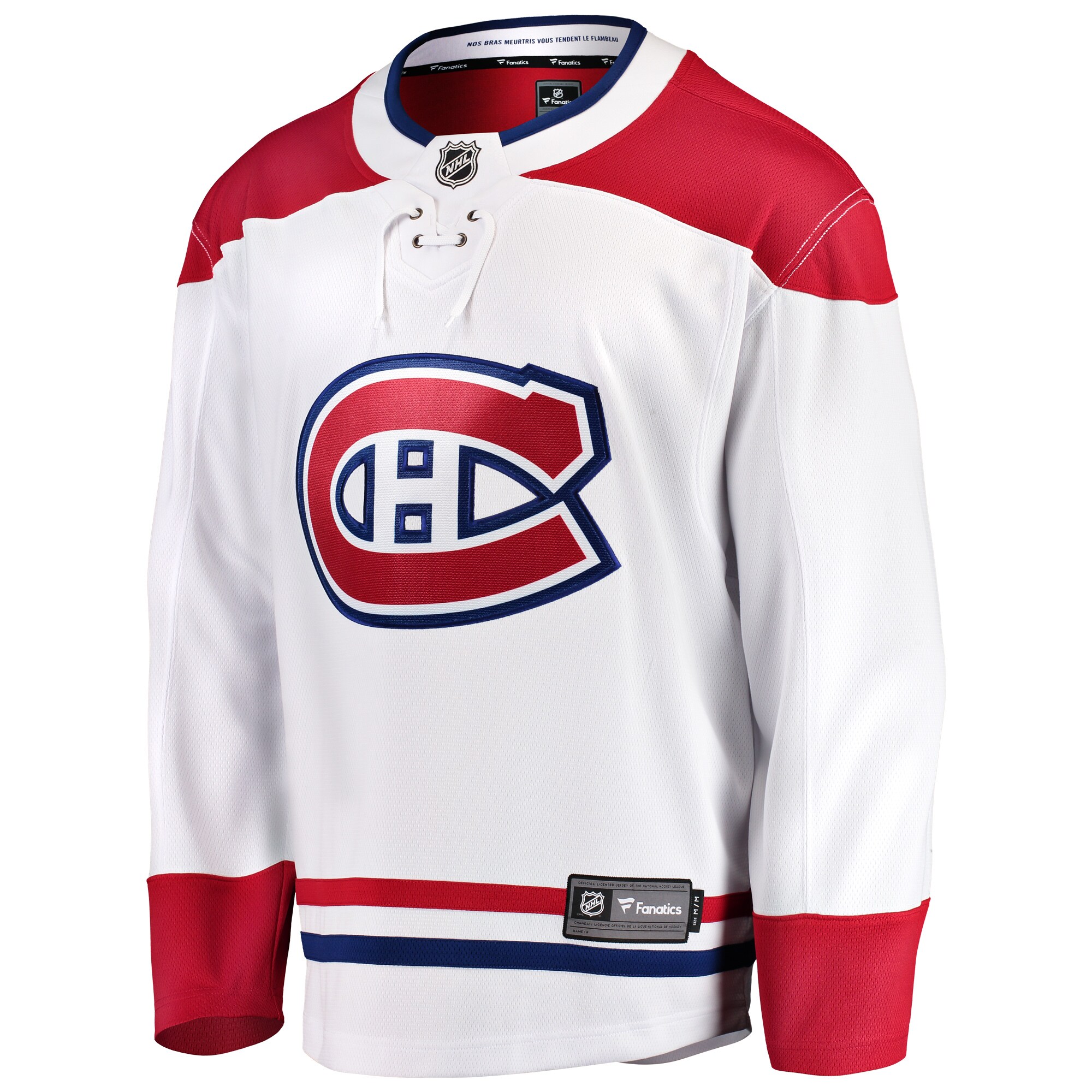 Alternative view of Men's Montreal Canadiens White Breakaway Away Jersey - JS413 
