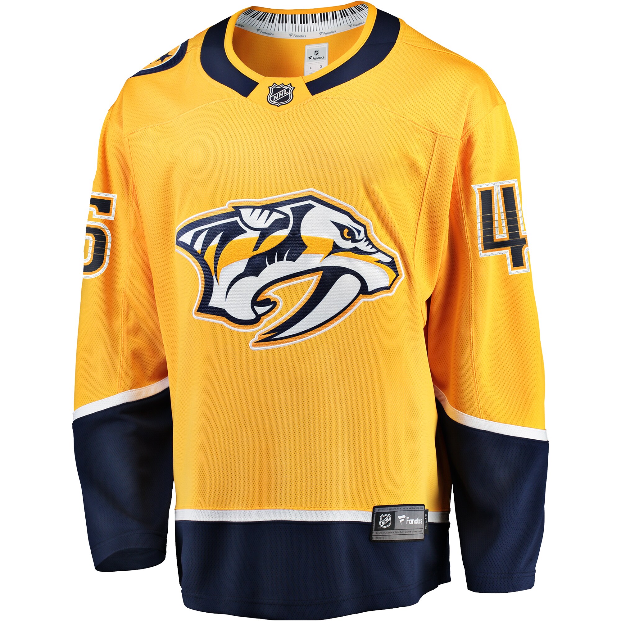 Alternative view of Men's Nashville Predators Alexandre Carrier Gold Premier Breakaway Player Jersey - JS513 
