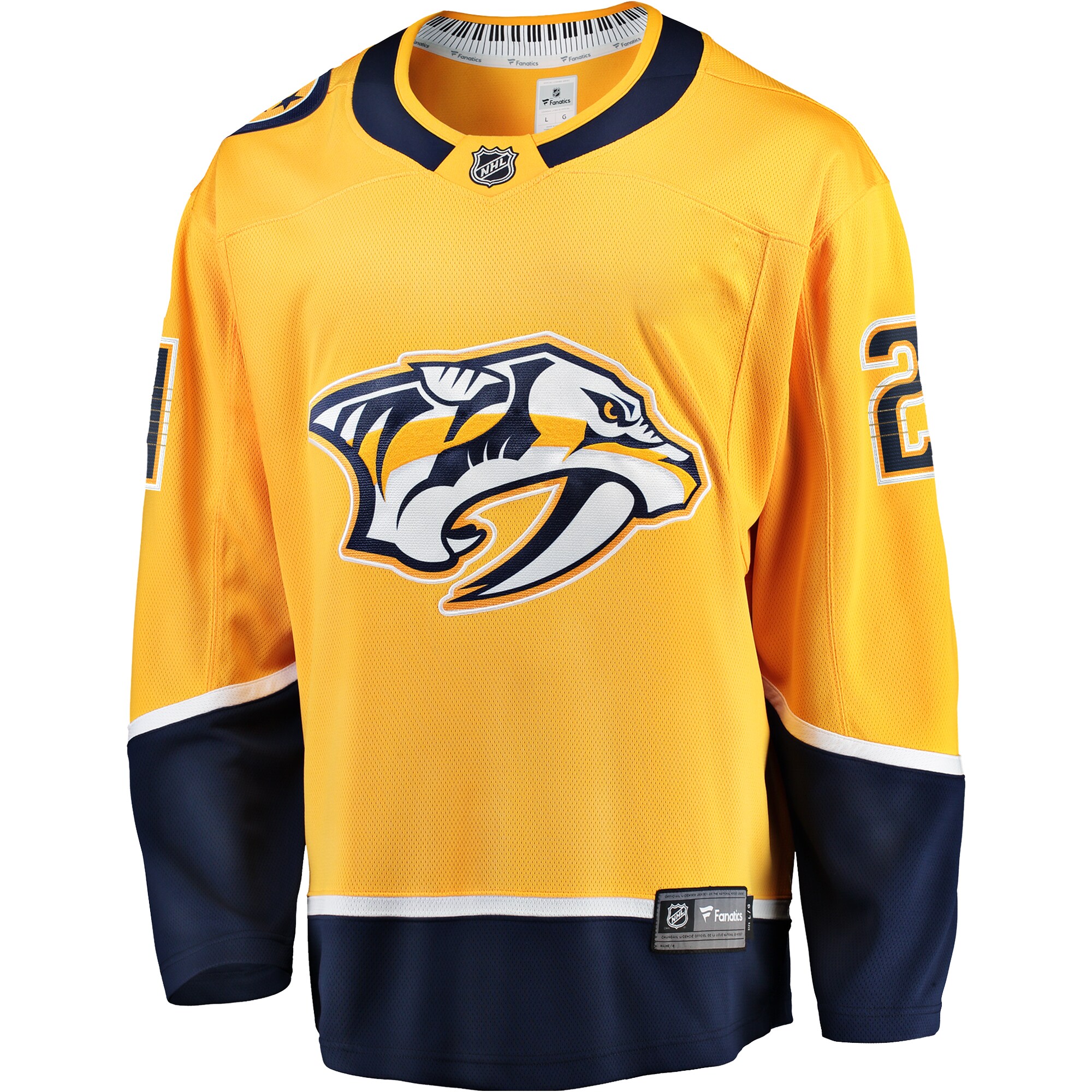Alternative view of Men's Nashville Predators Anthony Beauvillier Gold Premier Breakaway Player Jersey - JS259 