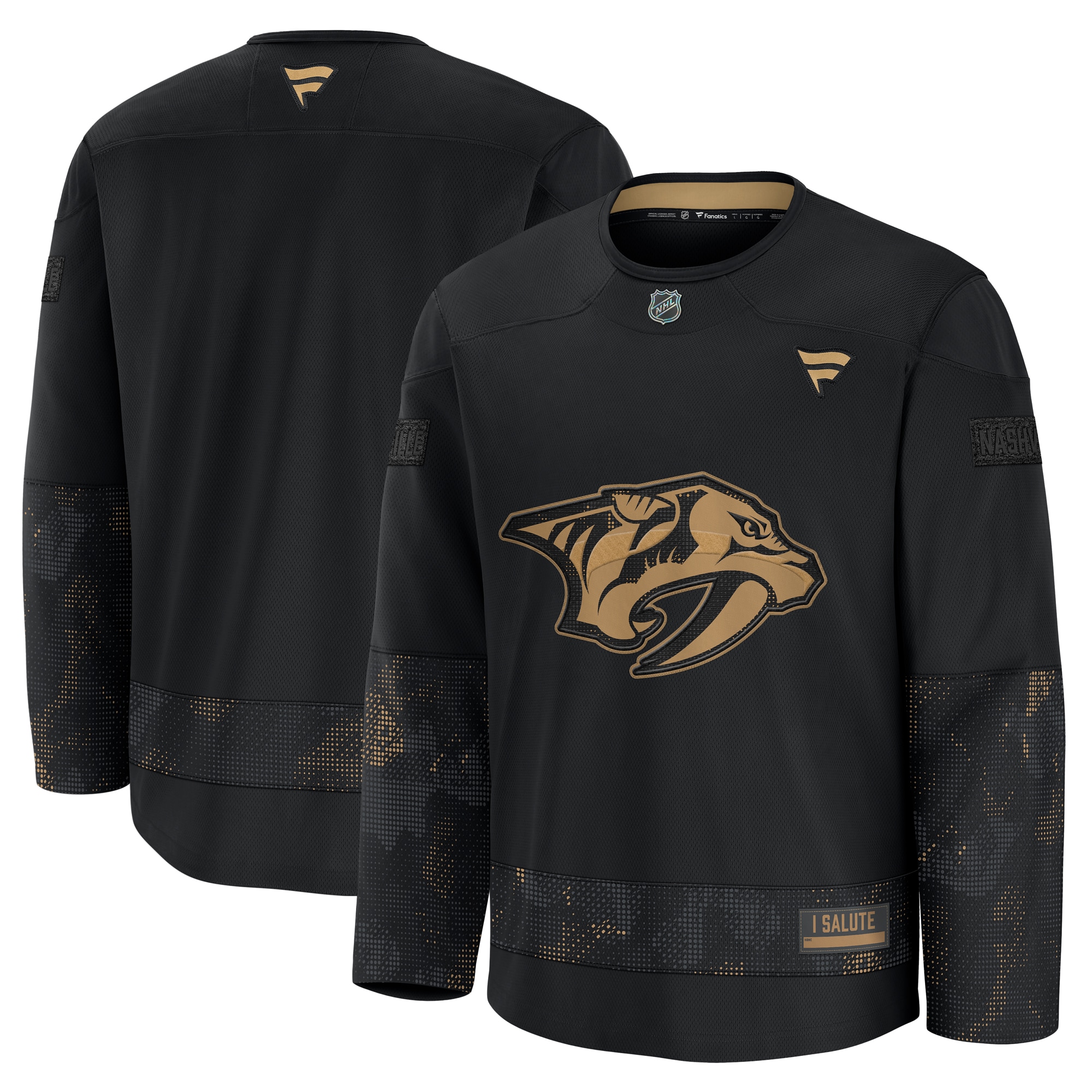 Men's Nashville Predators Black 2024 Military Appreciation Practice Jersey - JS868 