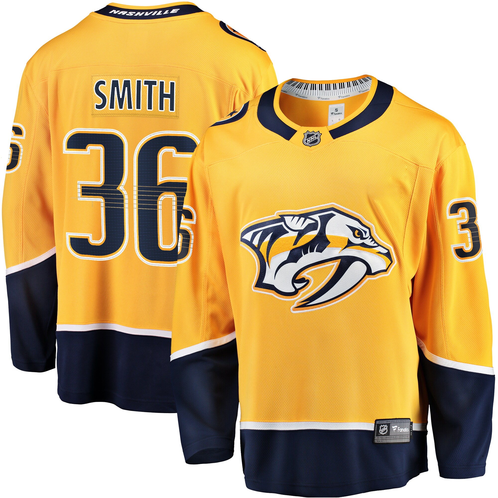 Men's Nashville Predators Cole Smith Gold Premier Breakaway Player Jersey - JS478 