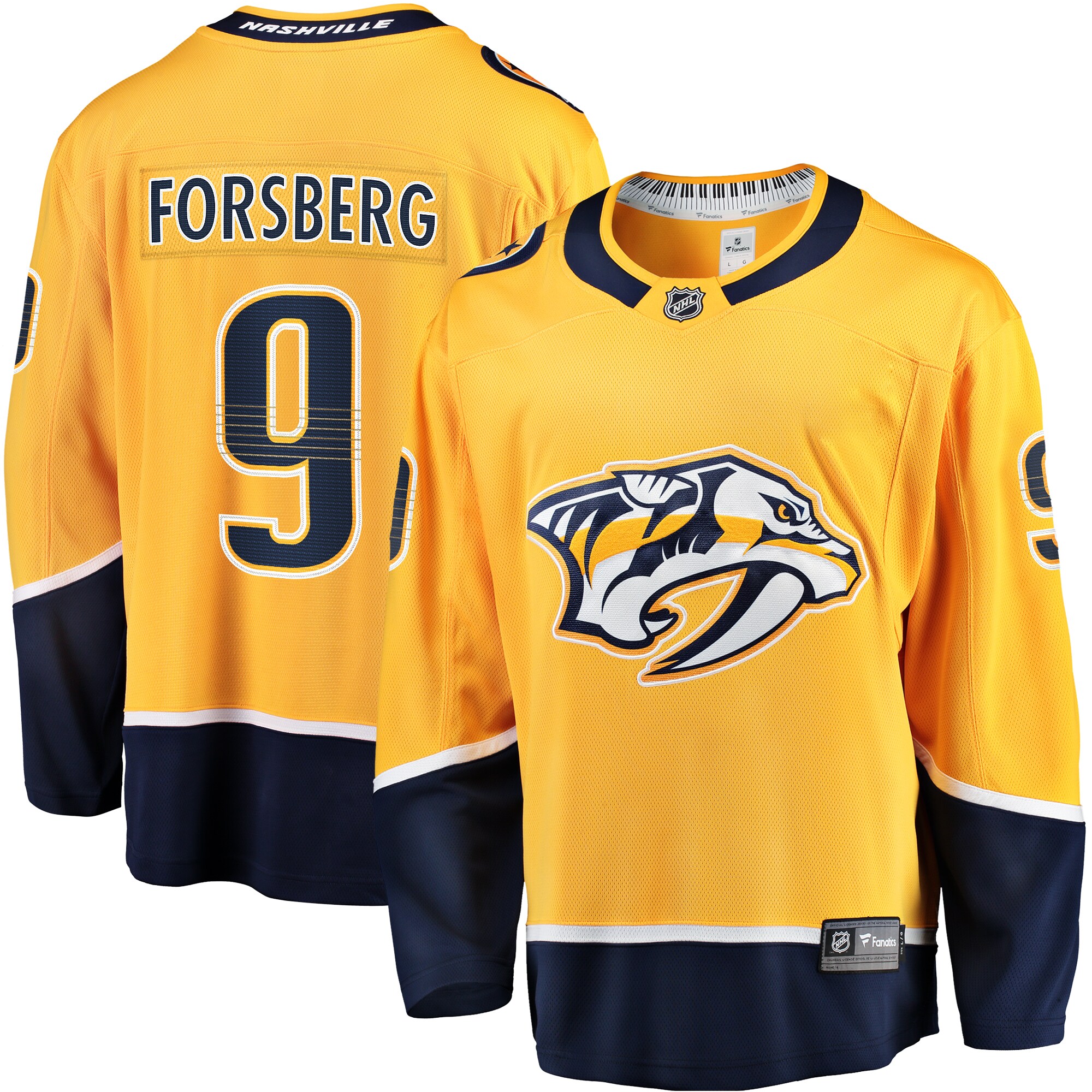 Men's Nashville Predators Filip Forsberg Gold Home Breakaway Jersey - JS860 