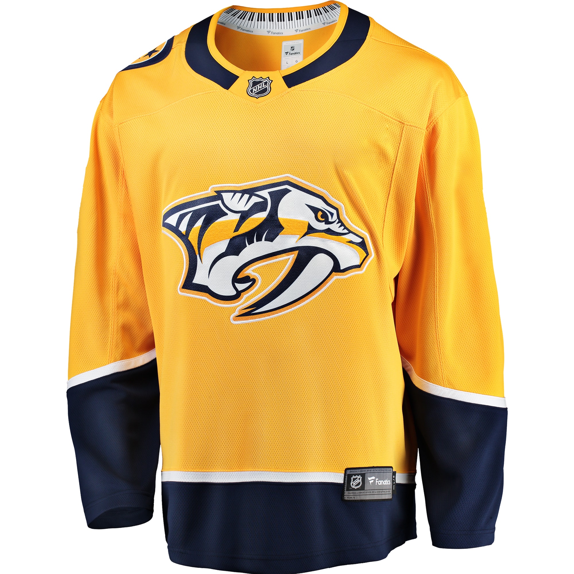 Alternative view of Men's Nashville Predators Gold Breakaway Home Jersey - JS681 