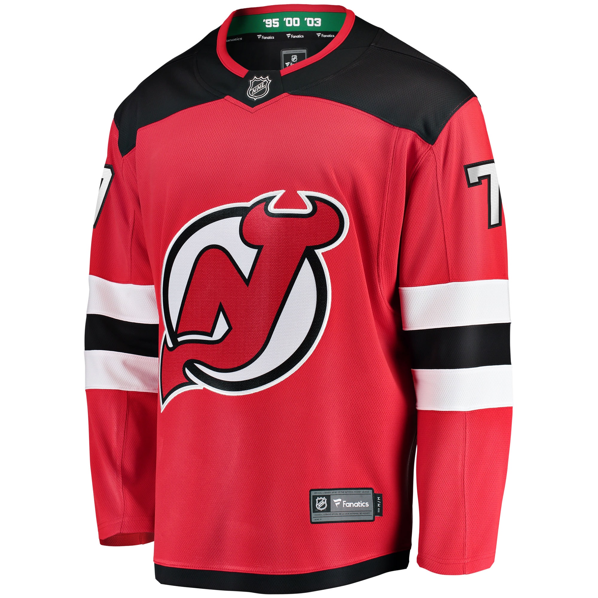 Alternative view of Men's New Jersey Devils Dougie Hamilton Red Breakaway Player Jersey - JS260 