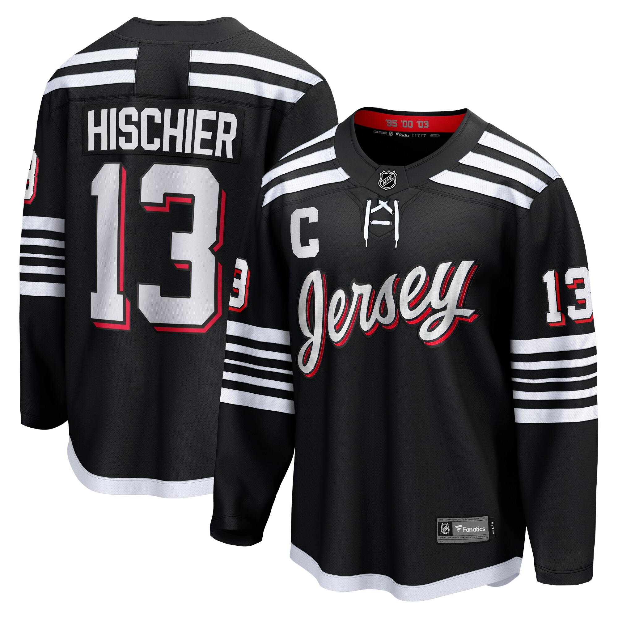 Men's New Jersey Devils Nico Hischier Black Alternate Premier Breakaway Player Jersey - JS527 