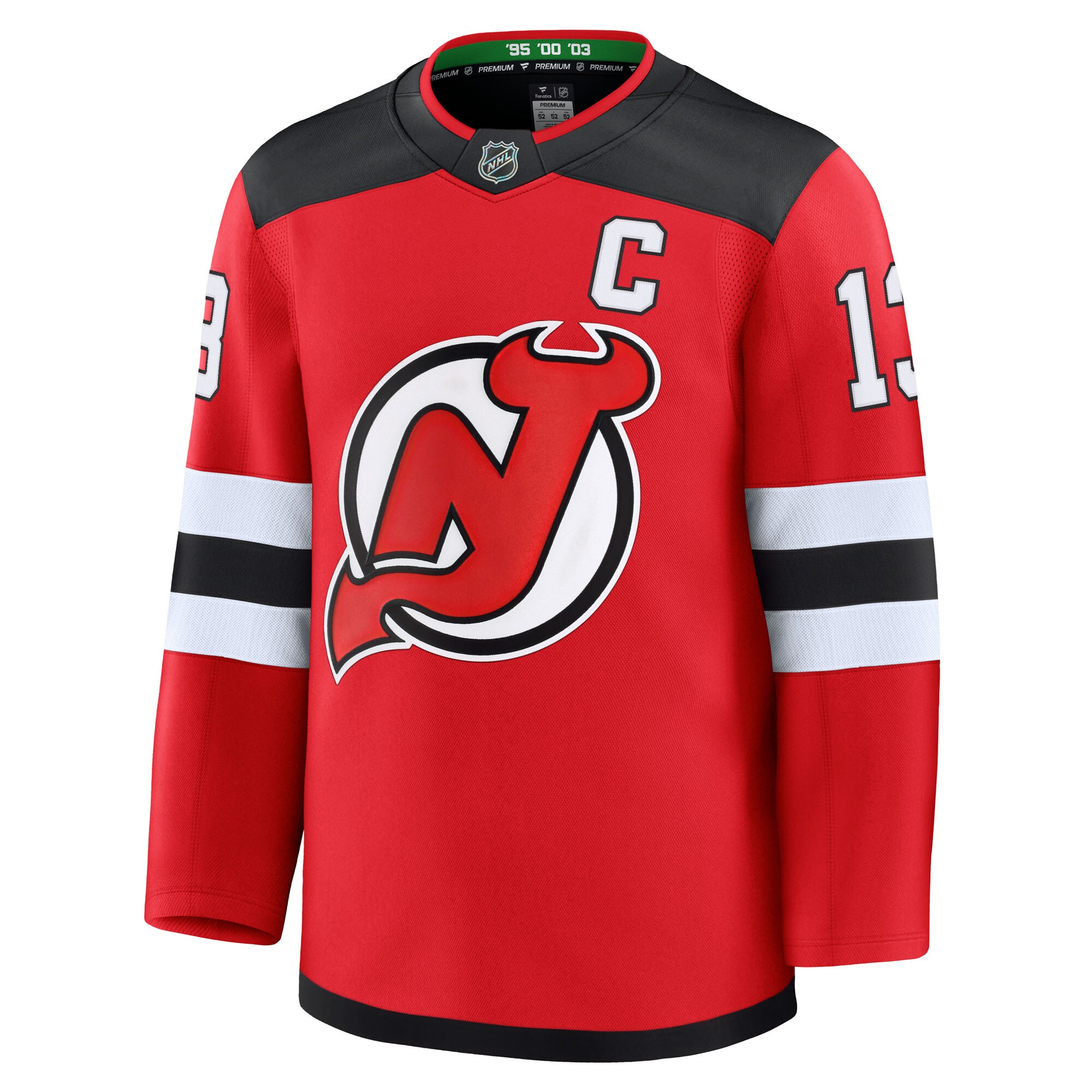 Alternative view of Men's New Jersey Devils Nico Hischier Red Home Premium Jersey - JS198 