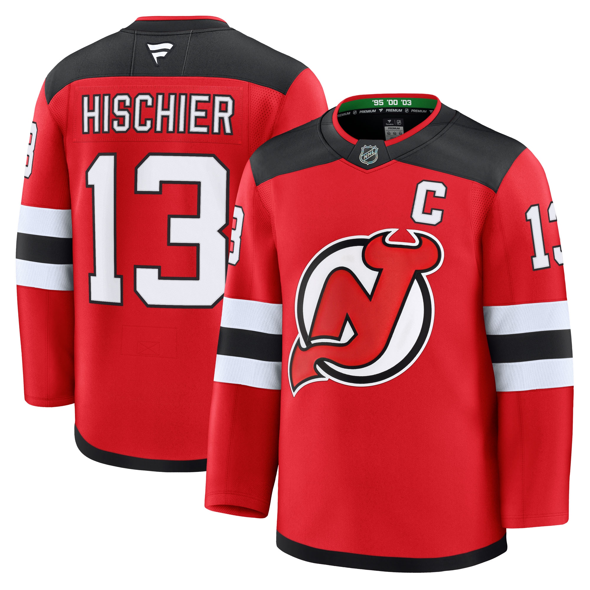 Men's New Jersey Devils Nico Hischier Red Home Premium Jersey - JS198 