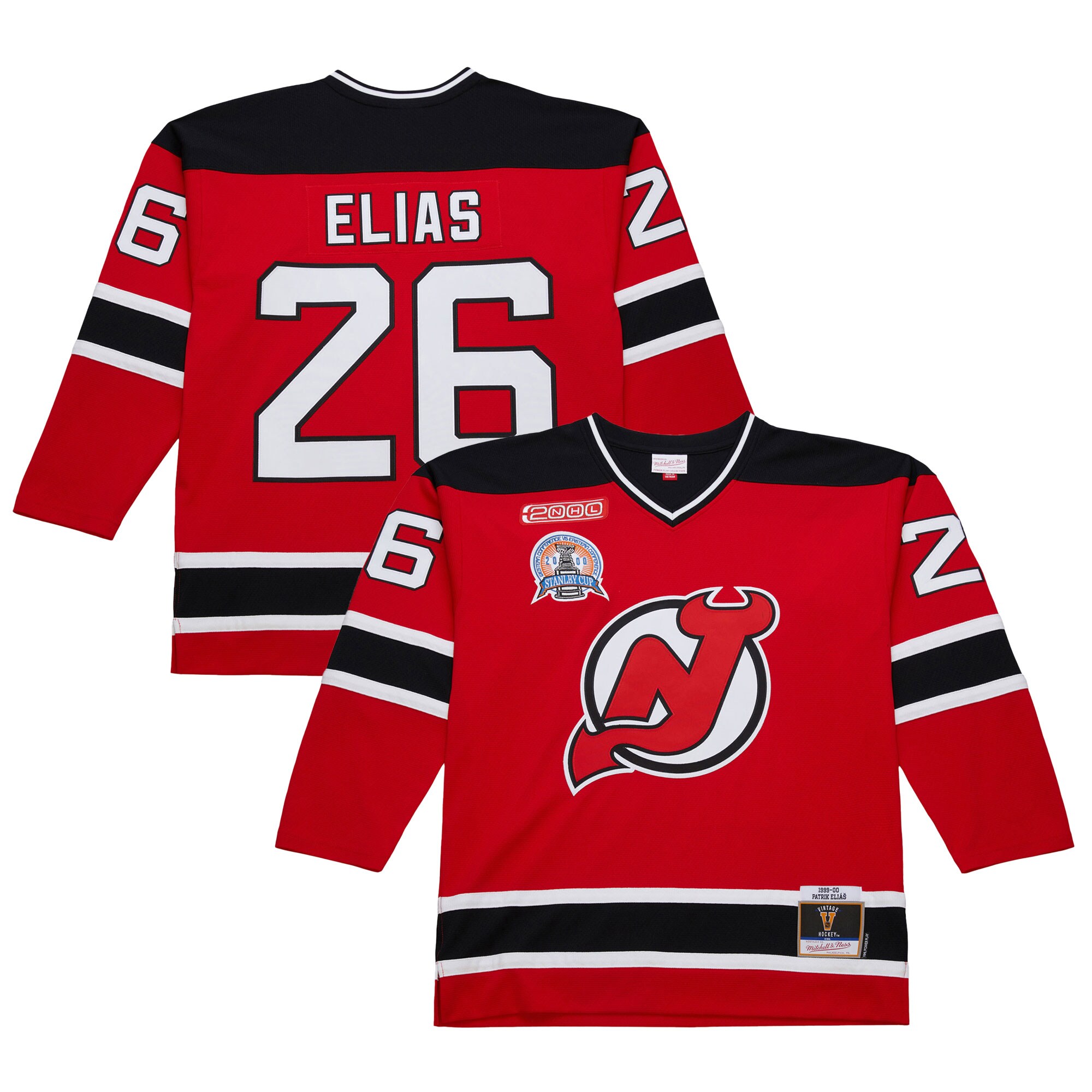 Men's New Jersey Devils Patrik Elias Red 1999-00 Power Play Jersey - JS431 