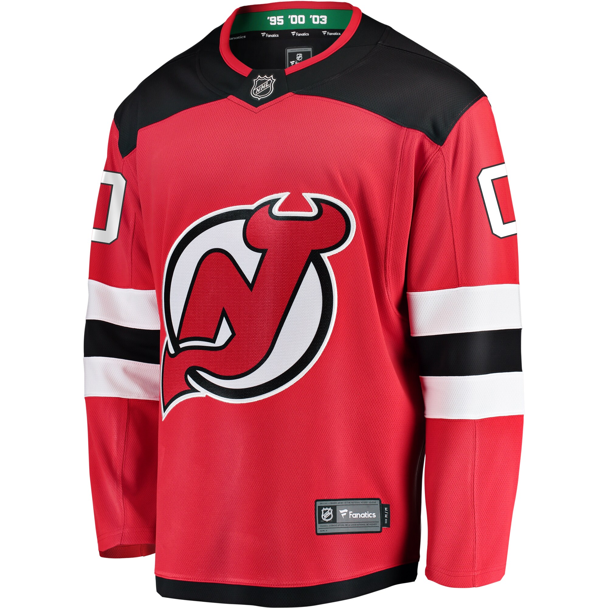 Alternative view of Men's New Jersey Devils Red Home Breakaway Custom Jersey - JS506 
