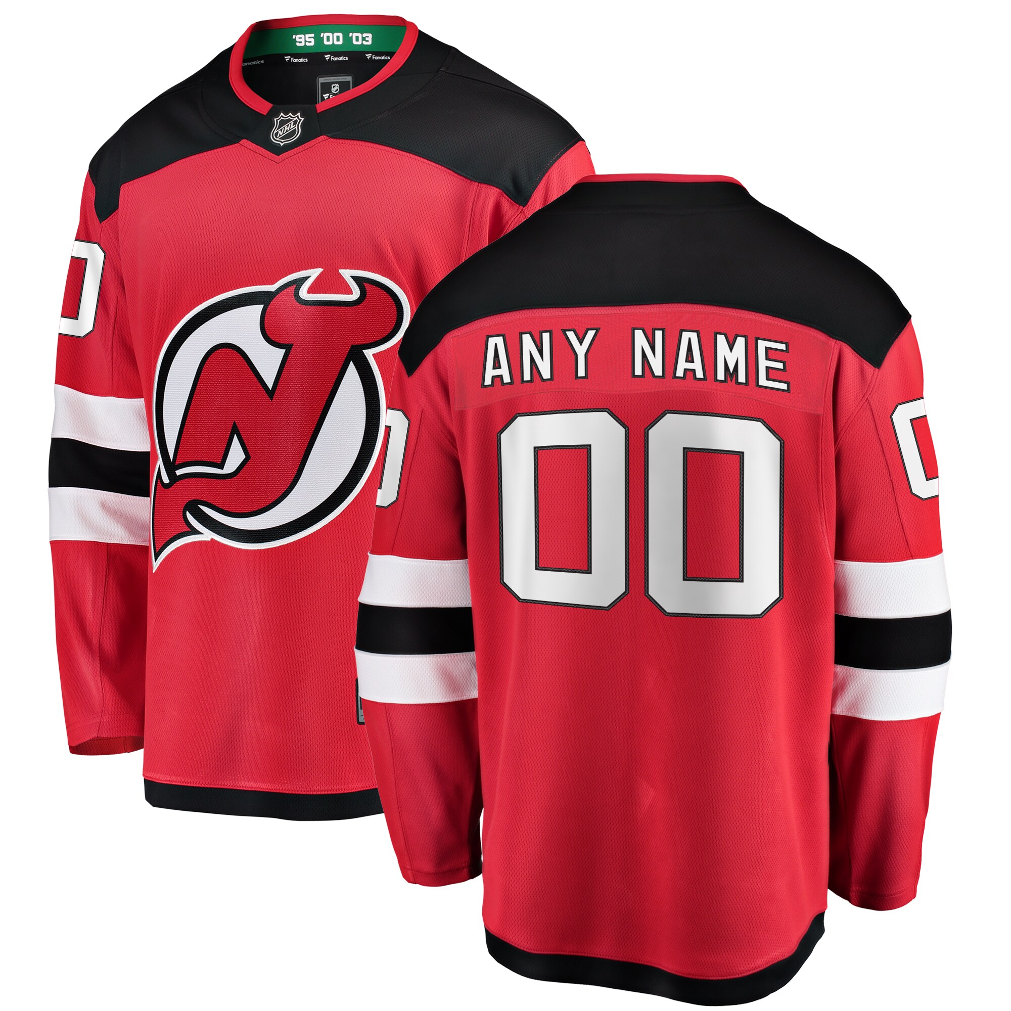 Men's New Jersey Devils Red Home Breakaway Custom Jersey - JS506 