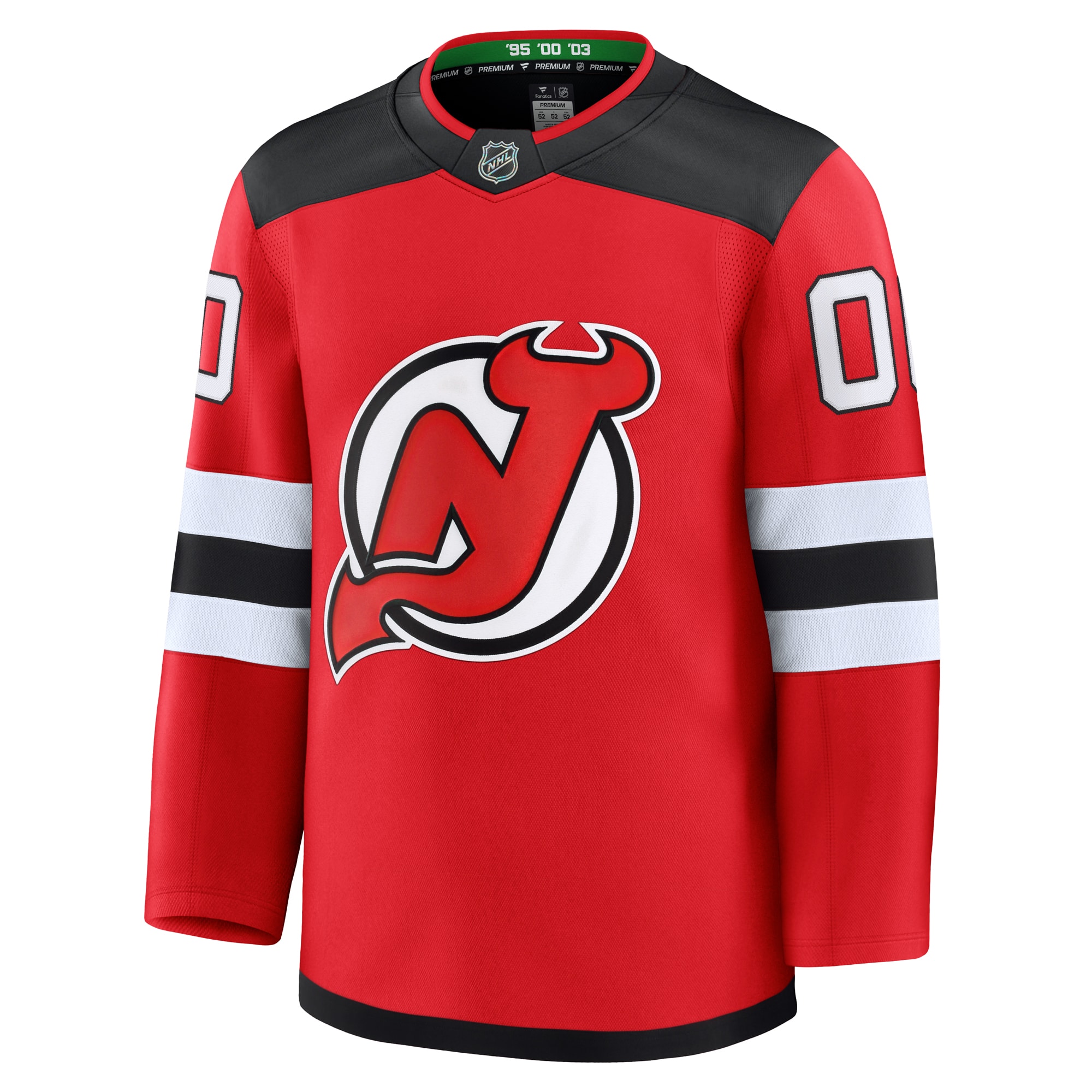 Alternative view of Men's New Jersey Devils Red Home Premium Custom Jersey - JS663 