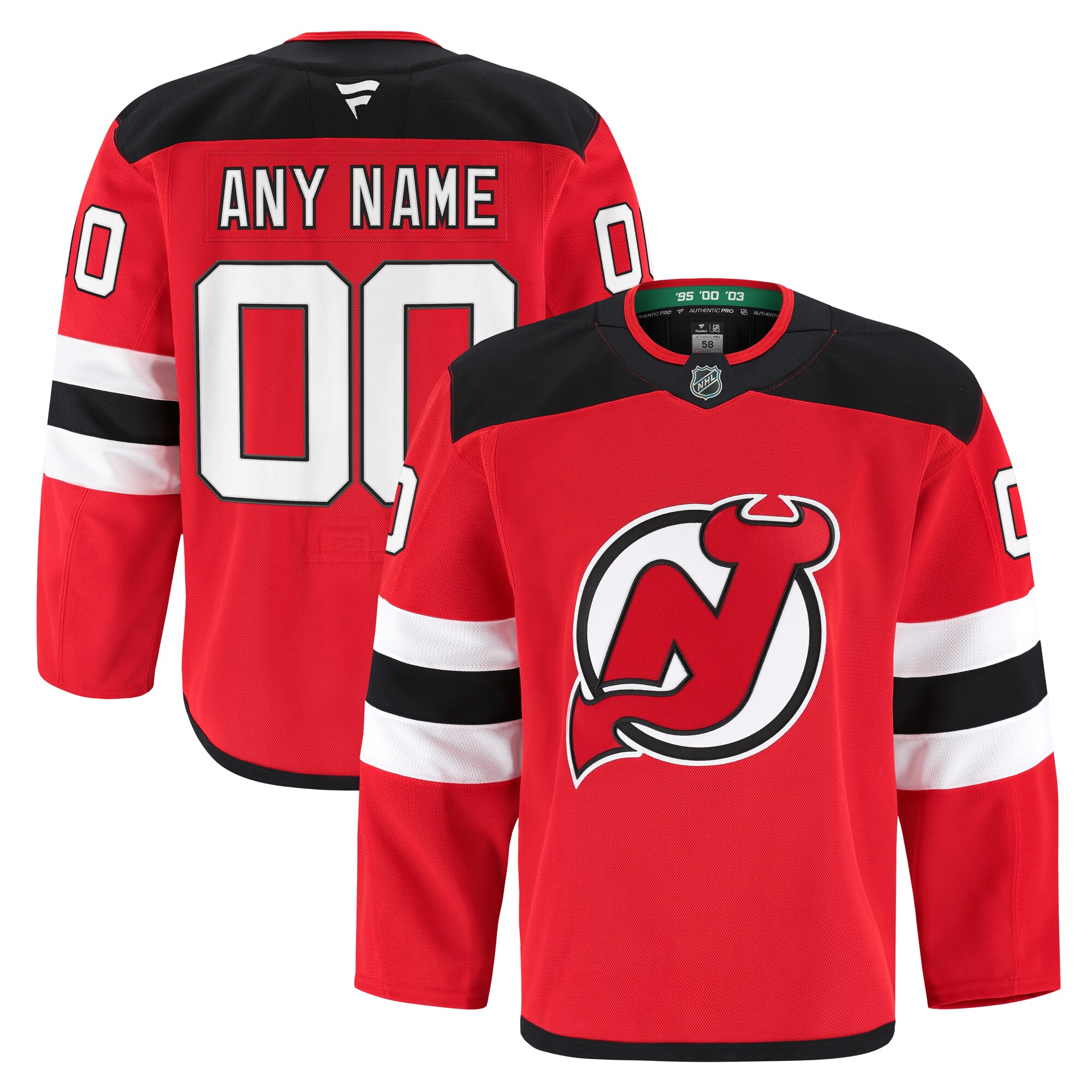 Men's New Jersey Devils Red Home Pro Custom Jersey - JS567 