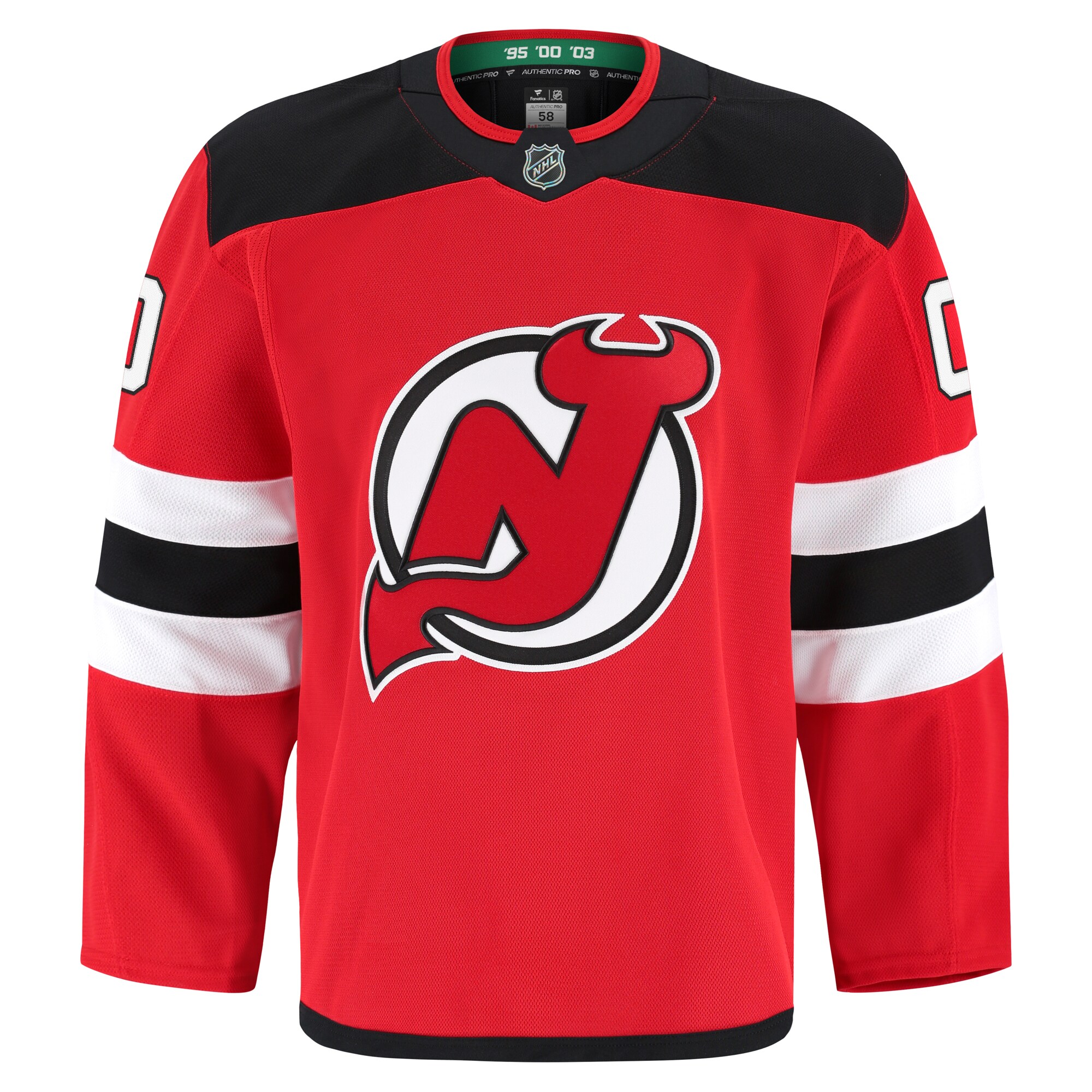 Alternative view of Men's New Jersey Devils Red Home Pro Custom Jersey - JS580 