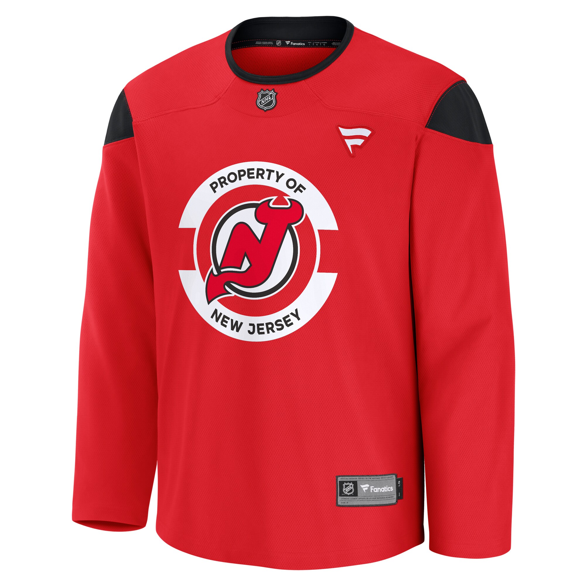 Alternative view of Men's New Jersey Devils Red Team Practice Jersey - JS767 