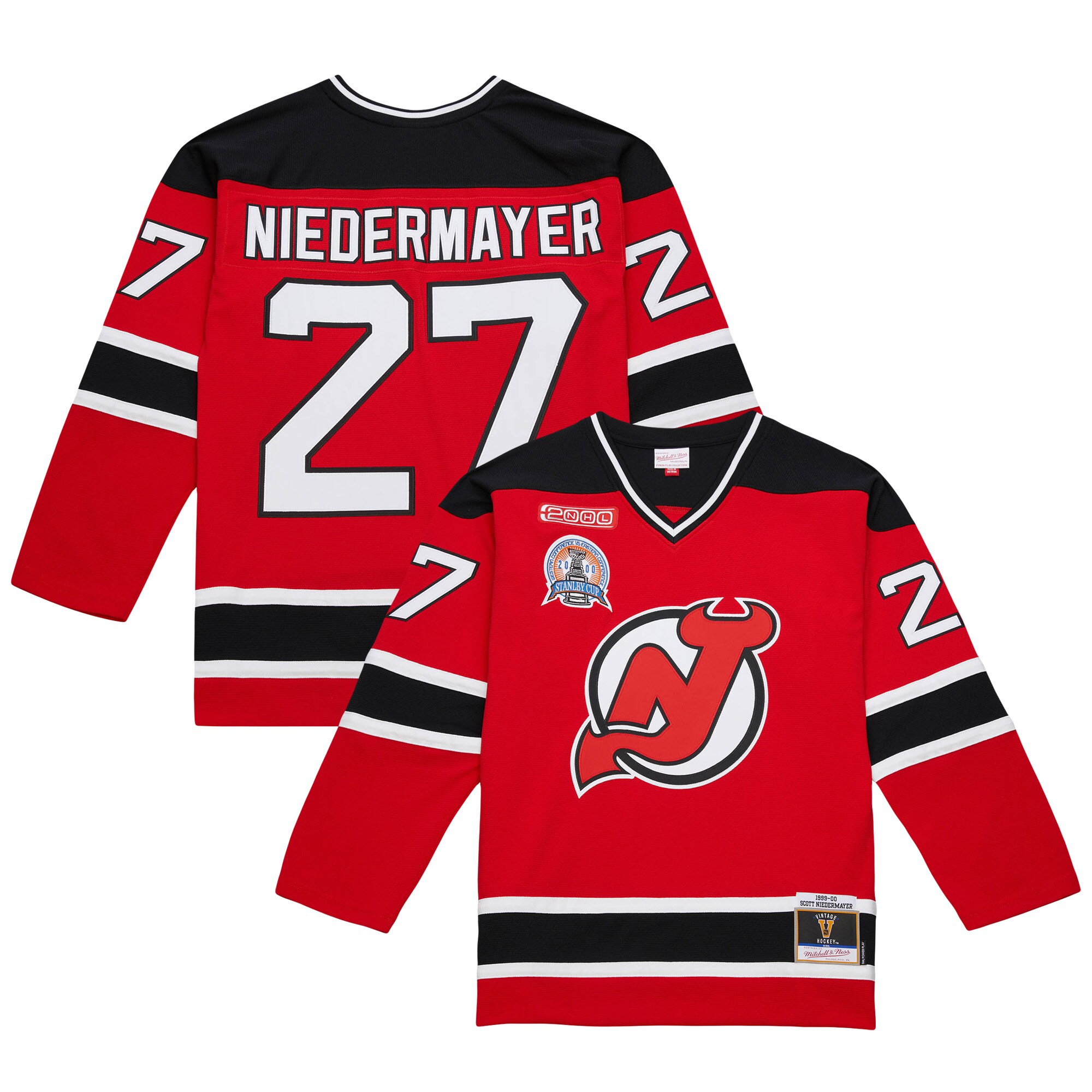 Men's New Jersey Devils Scott Niedermayer Mitchell & Ness Red Big & Tall 1999/00 Blue Line 2.0 Jersey - JS125 