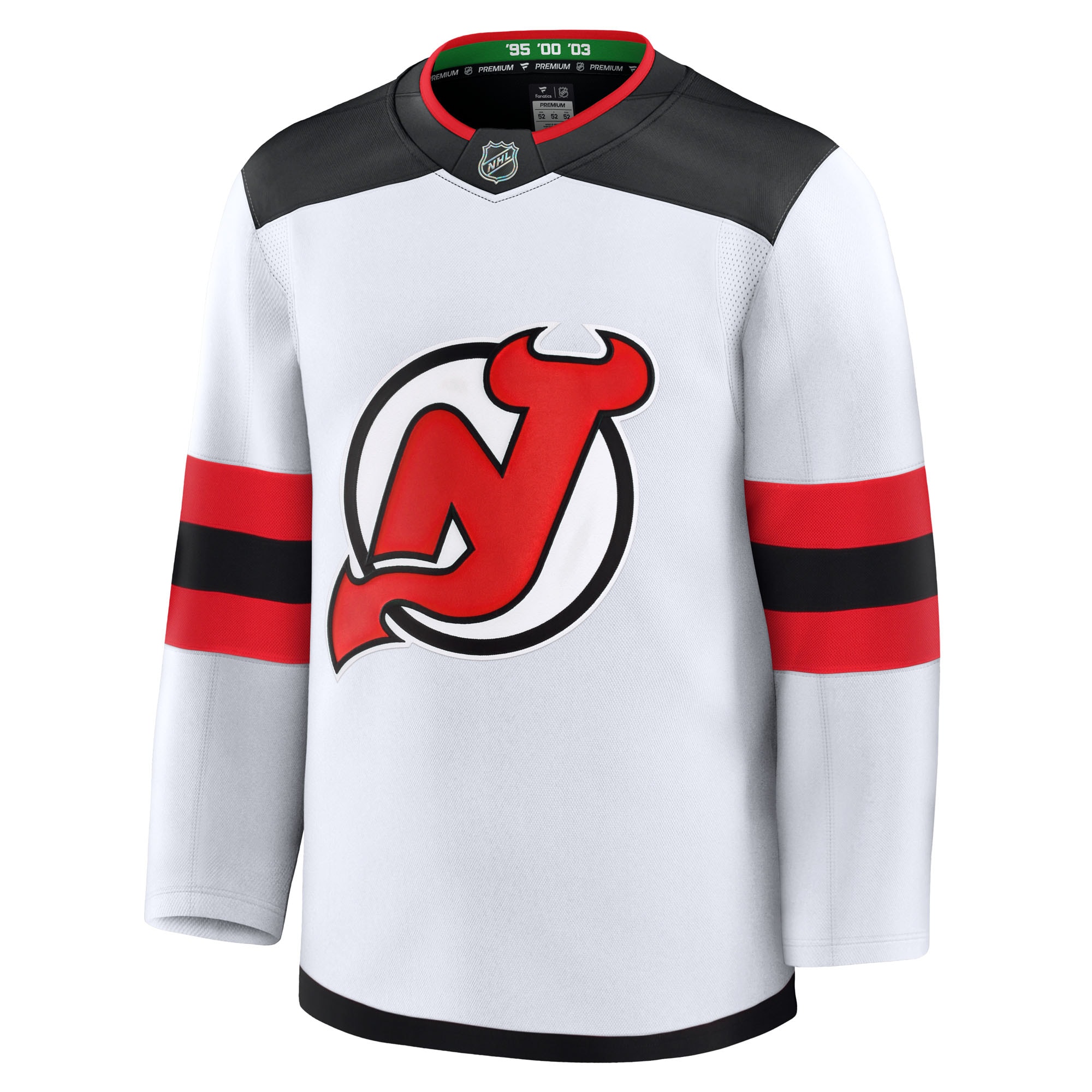 Alternative view of Men's New Jersey Devils White Away Premium Jersey - JS270 