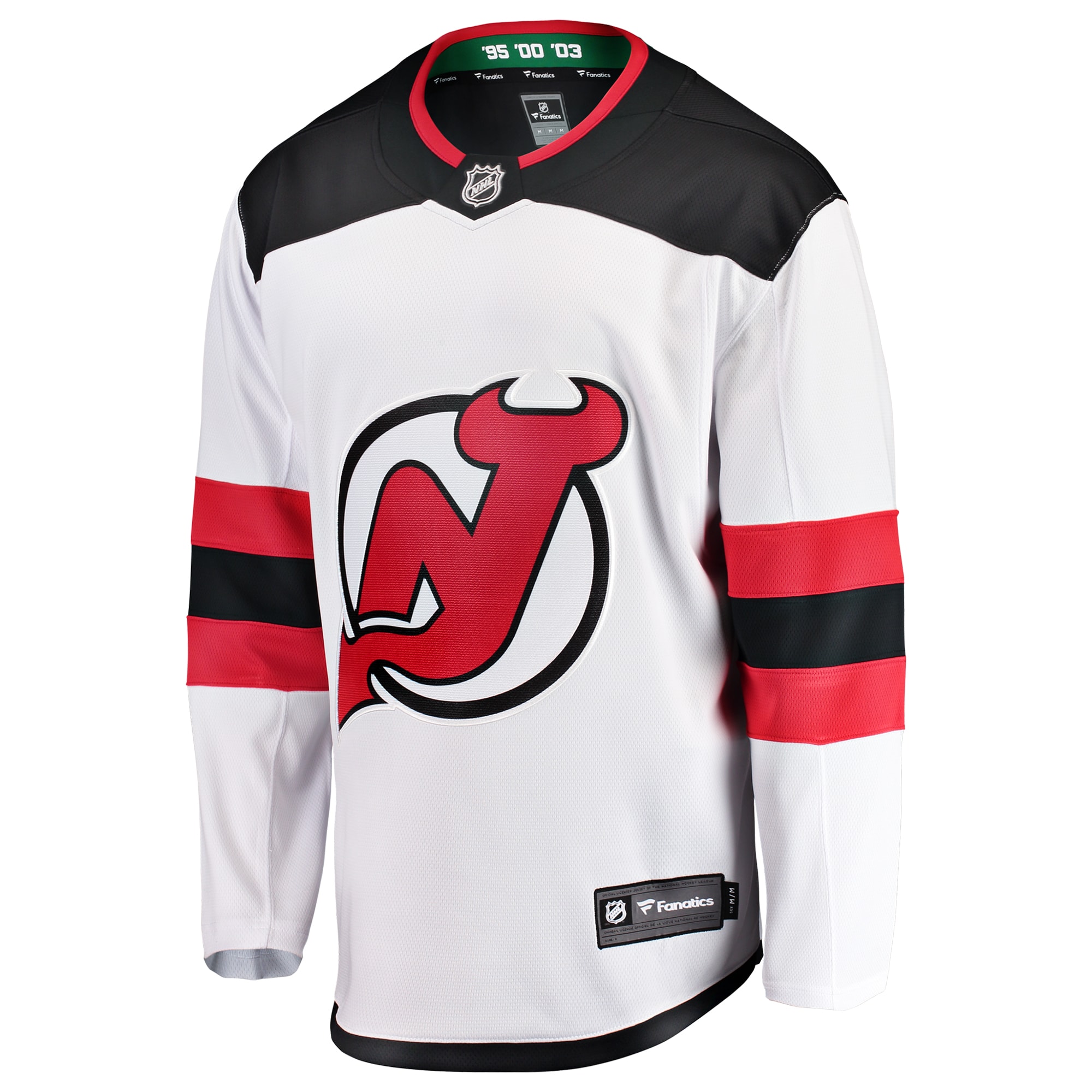 Alternative view of Men's New Jersey Devils White Breakaway Away Jersey - JS380 