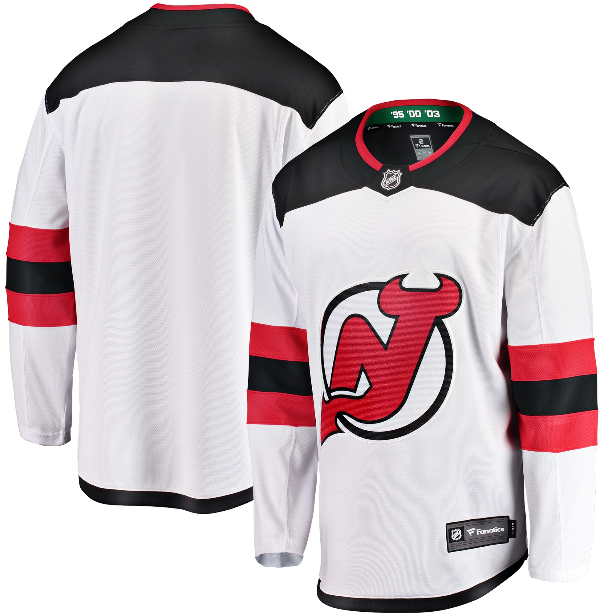Men's New Jersey Devils White Breakaway Away Jersey - JS890 