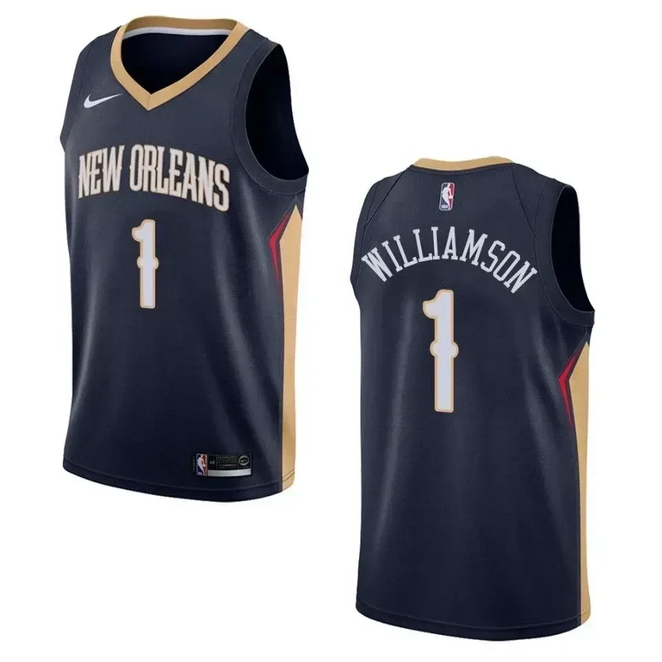 Men's New Orleans Pelicans 1 Zion Williamson Icon Swingman Jersey - Navy - JS530 