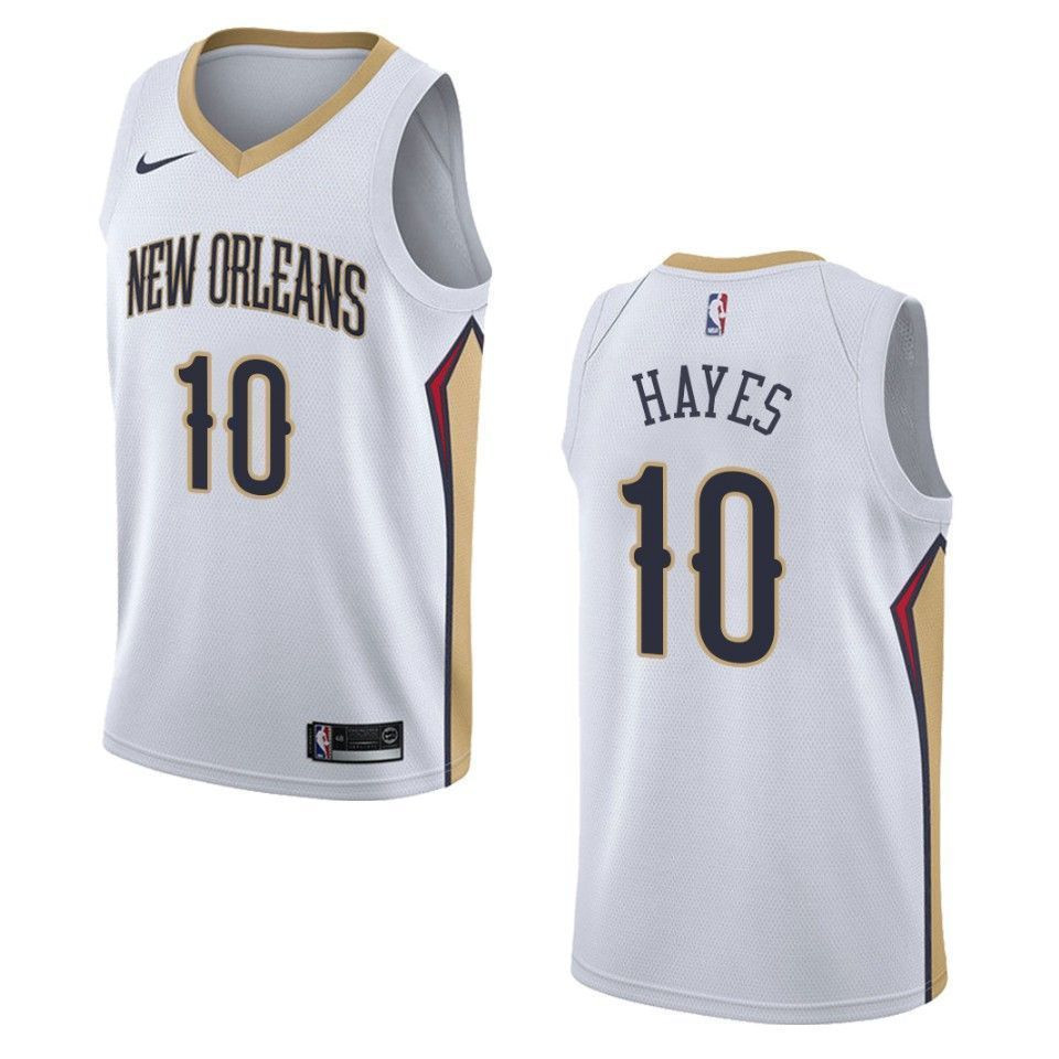 Men's New Orleans Pelicans 10 Jaxson Hayes Association Swingman Jersey - White - JS226 