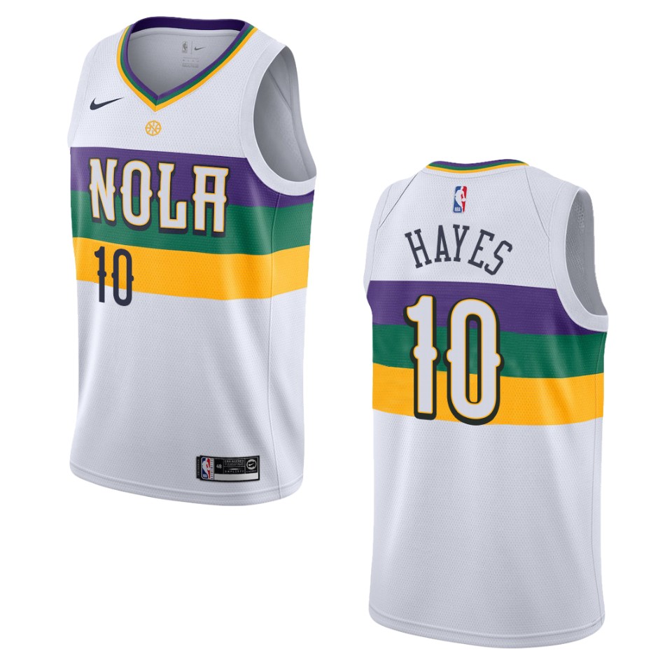 Men's New Orleans Pelicans #10 Jaxson Hayes City Swingman Jersey - White