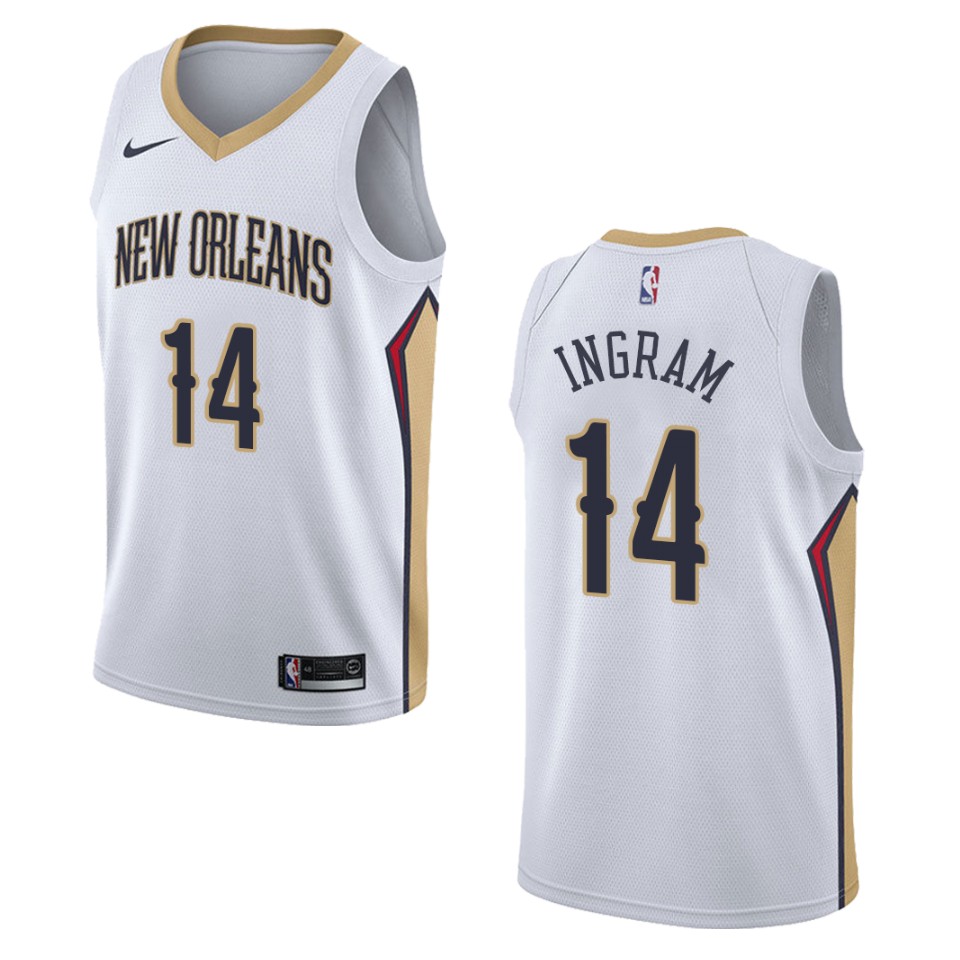 Men's New Orleans Pelicans #14 Brandon Ingram Association Swingman Jersey - White