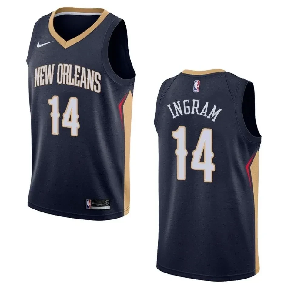 Men's New Orleans Pelicans 14 Brandon Ingram Icon Swingman Jersey - Navy - JS392 