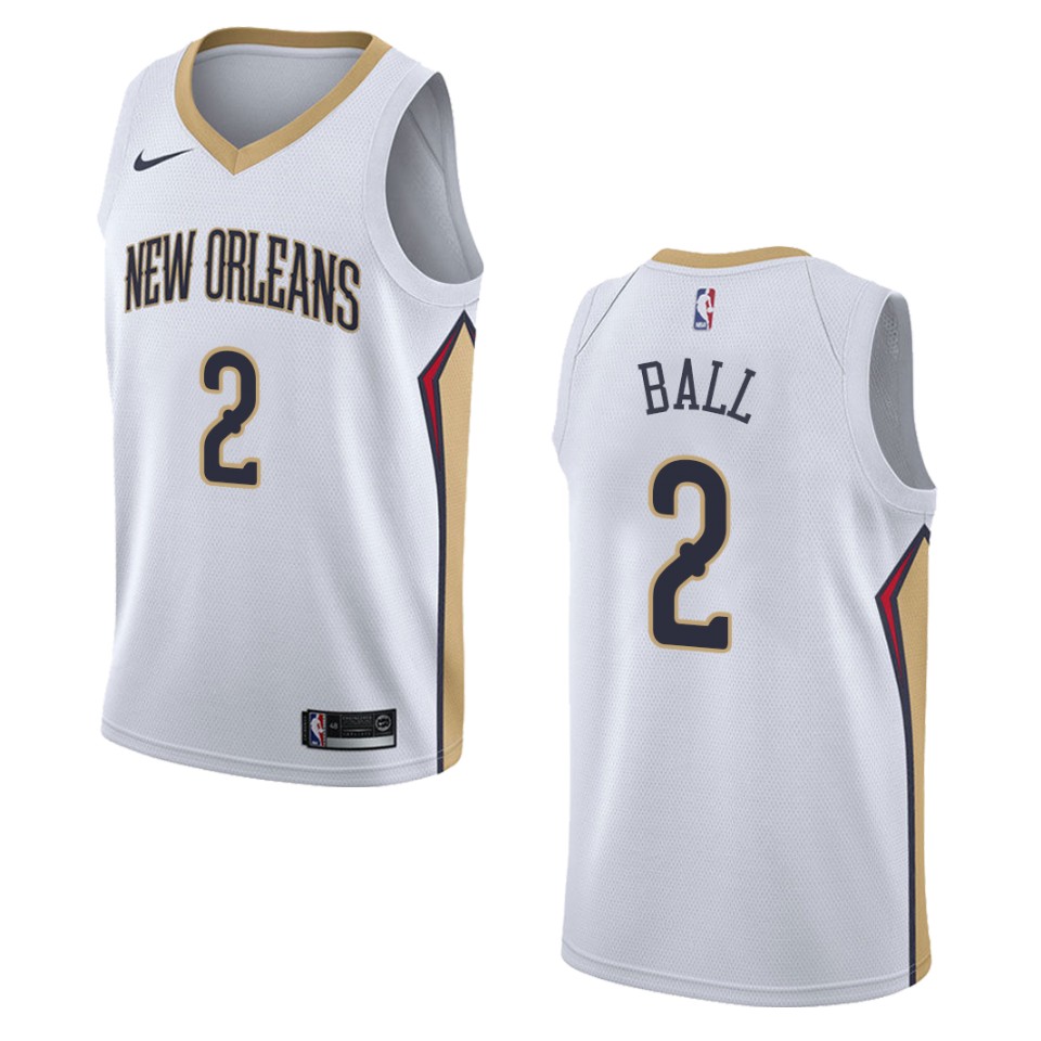 Men's New Orleans Pelicans #2 Lonzo Ball Association Swingman Jersey - White