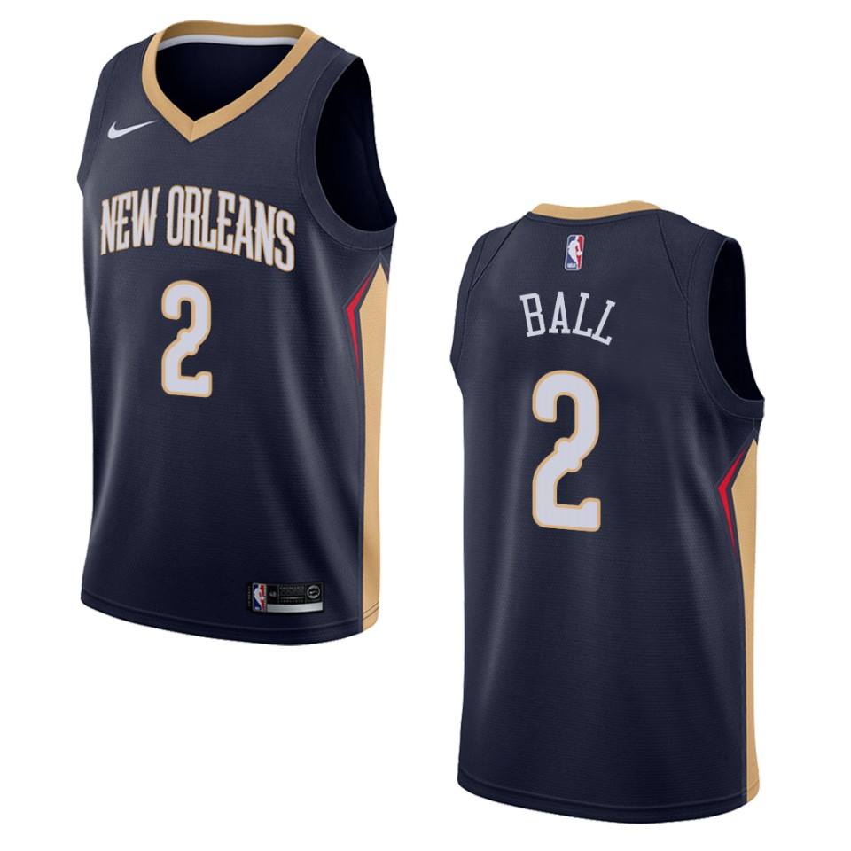 Men's New Orleans Pelicans #2 Lonzo Ball Icon Swingman Jersey - Navy