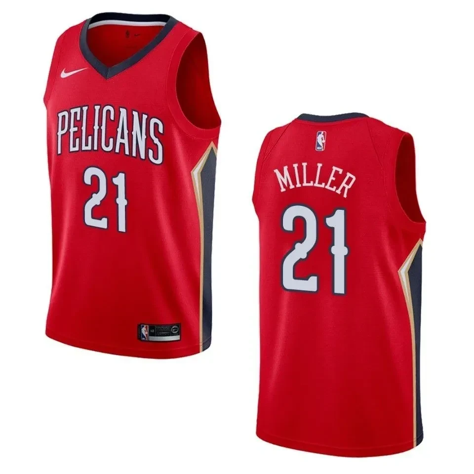 Men's New Orleans Pelicans 21 Darius Miller Statement Swingman Jersey - Red - JS482 