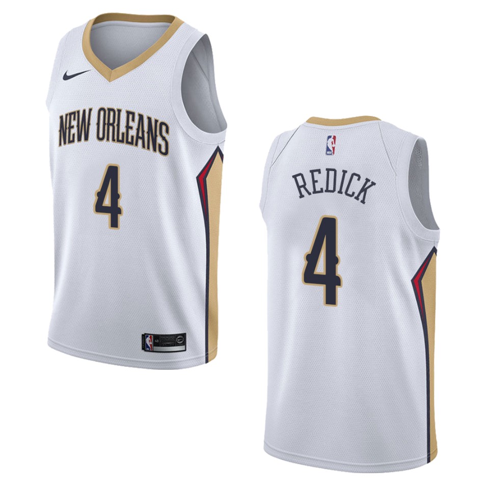 Men's New Orleans Pelicans #4 J.j. Redick Association Swingman Jersey - White