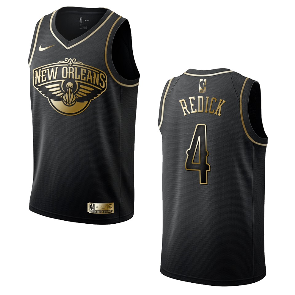 Men’s New Orleans Pelicans #4 J.j. Redick Golden Edition Jersey – Black