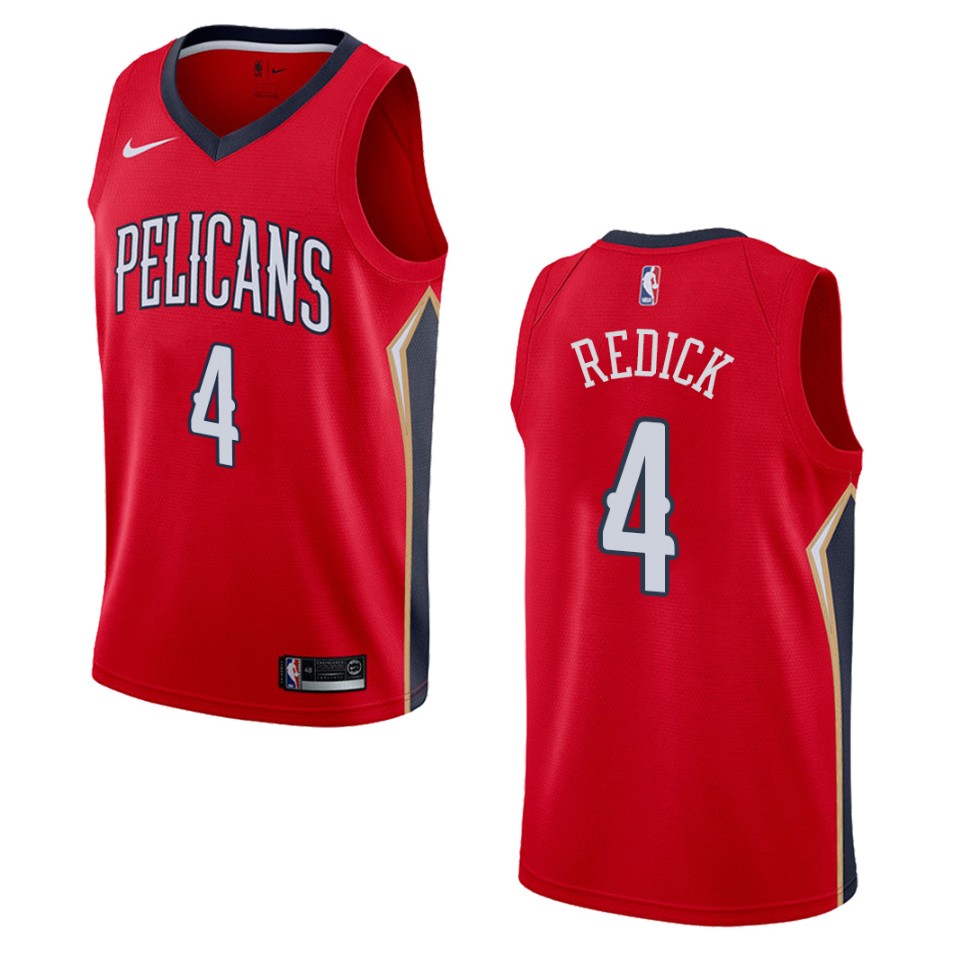 Men's New Orleans Pelicans #4 J.j. Redick Statement Swingman Jersey - Red