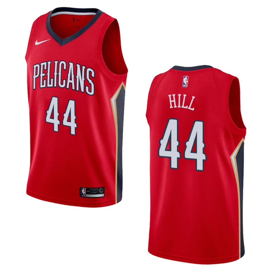 Men's New Orleans Pelicans #44 Solomon Hill Statement Swingman Jersey - Red
