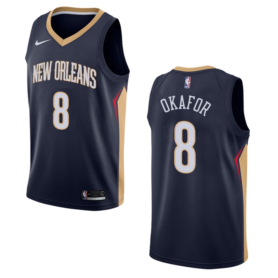 Men's New Orleans Pelicans #8 Jahlil Okafor Icon Swingman Jersey - Navy