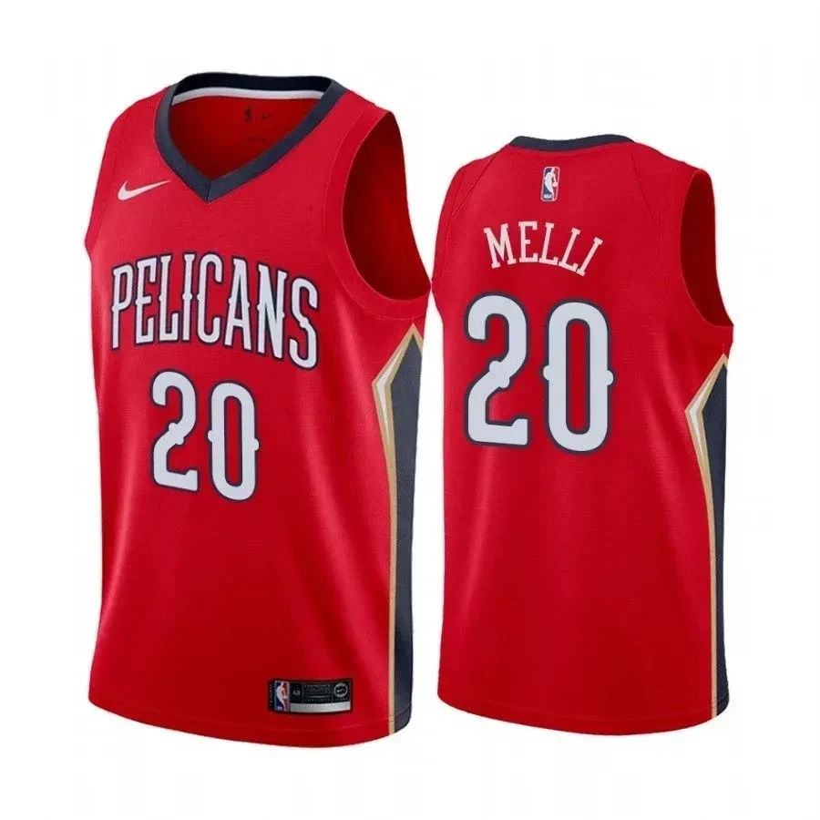 Men's New Orleans Pelicans Nicolo Melli 20 Statet Jersey - JS692 