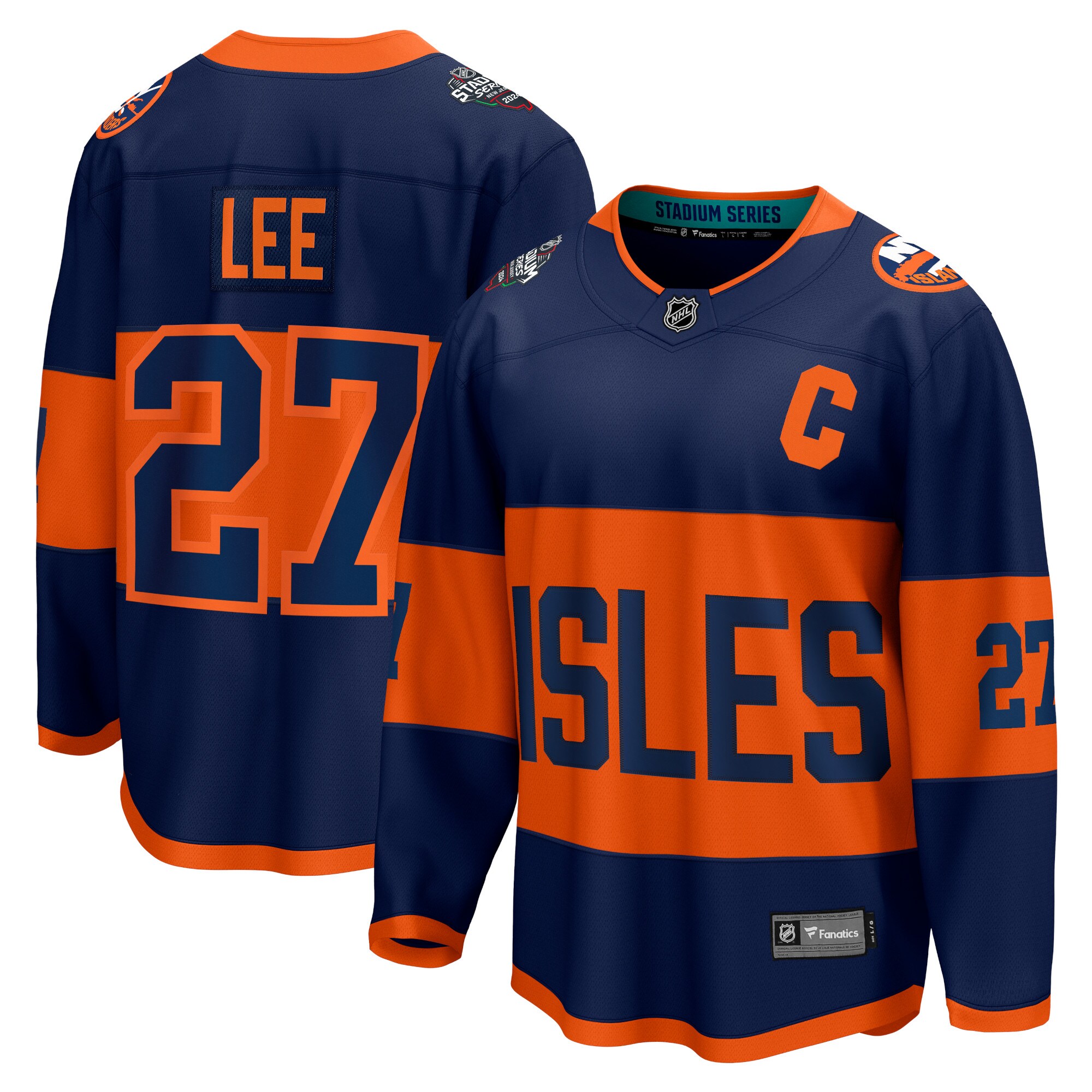 Men's New York Islanders Anders Lee Navy 2024 NHL Stadium Series Breakaway Player Jersey - JS749 